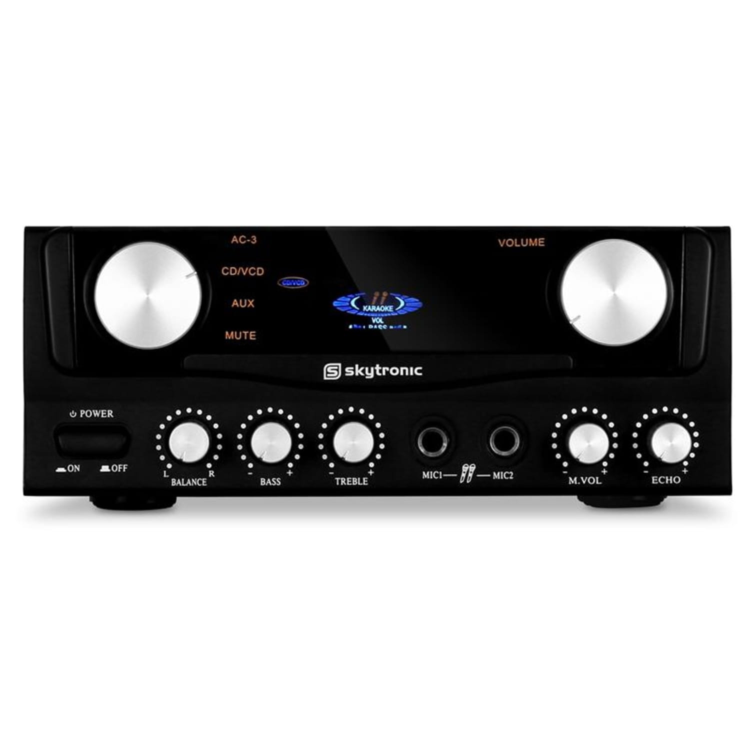 103.202 Compact Hi-Fi PA Karaoke Amplifier 2x Mic Inputs 400W Black