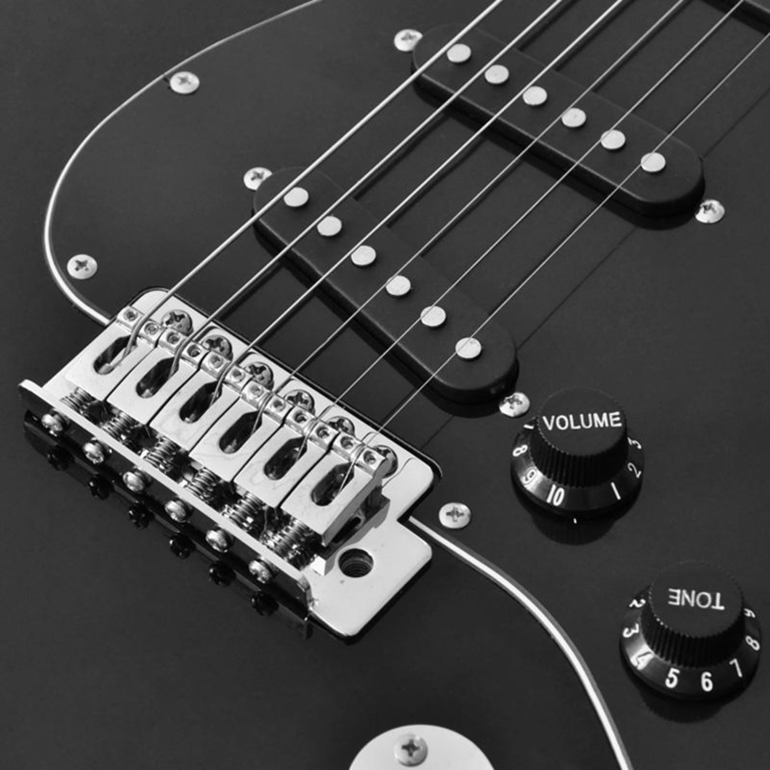 CAL63 elektromos gitár, fekete, 6 húros, éger/jávorfa 
