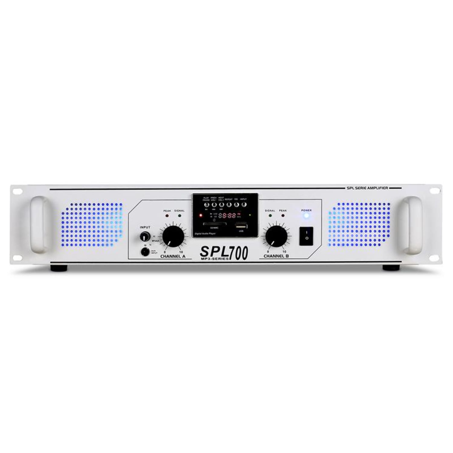 Ampli DJ PA Sono SPL-700 USB SD MP3 LED 2000W Lecteur MP3 | 2x 350 W (4 ohms) | Blanc