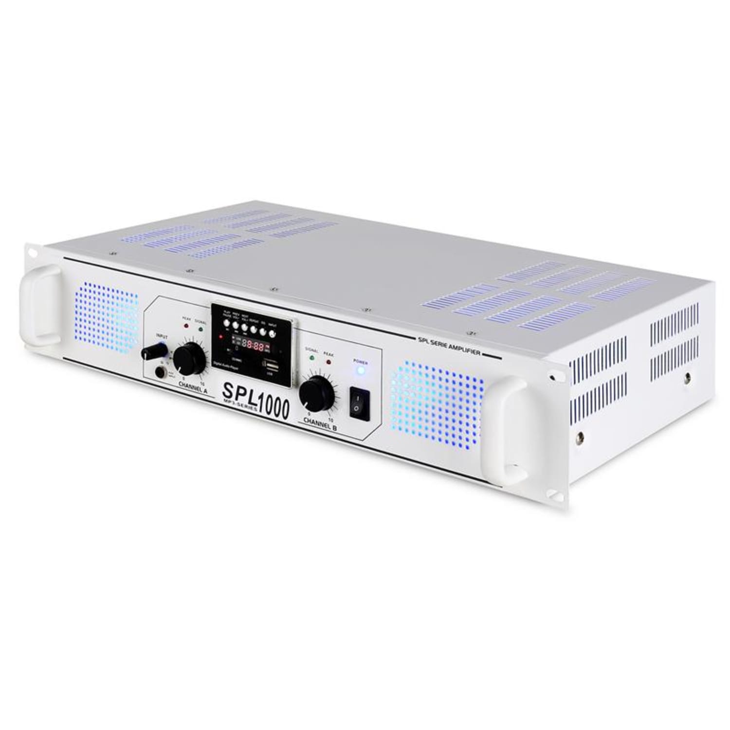 Ampli PASPL-1000 USB-SD-MP3 2800W Blanc Lecteur MP3 | 2x 500 W (4 ohms) | Blanc