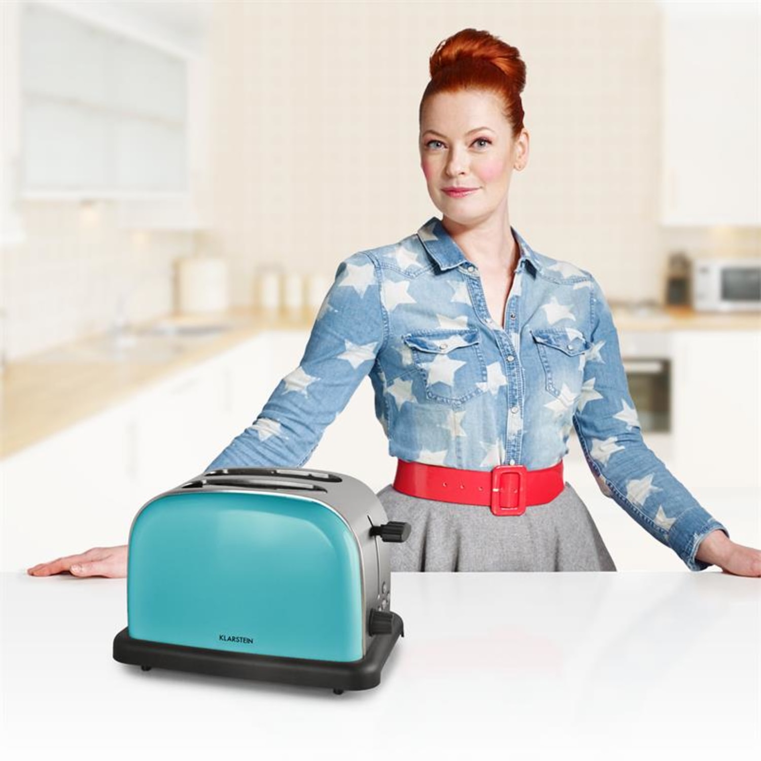 Tostapane 2 piastre 1000W turchese 