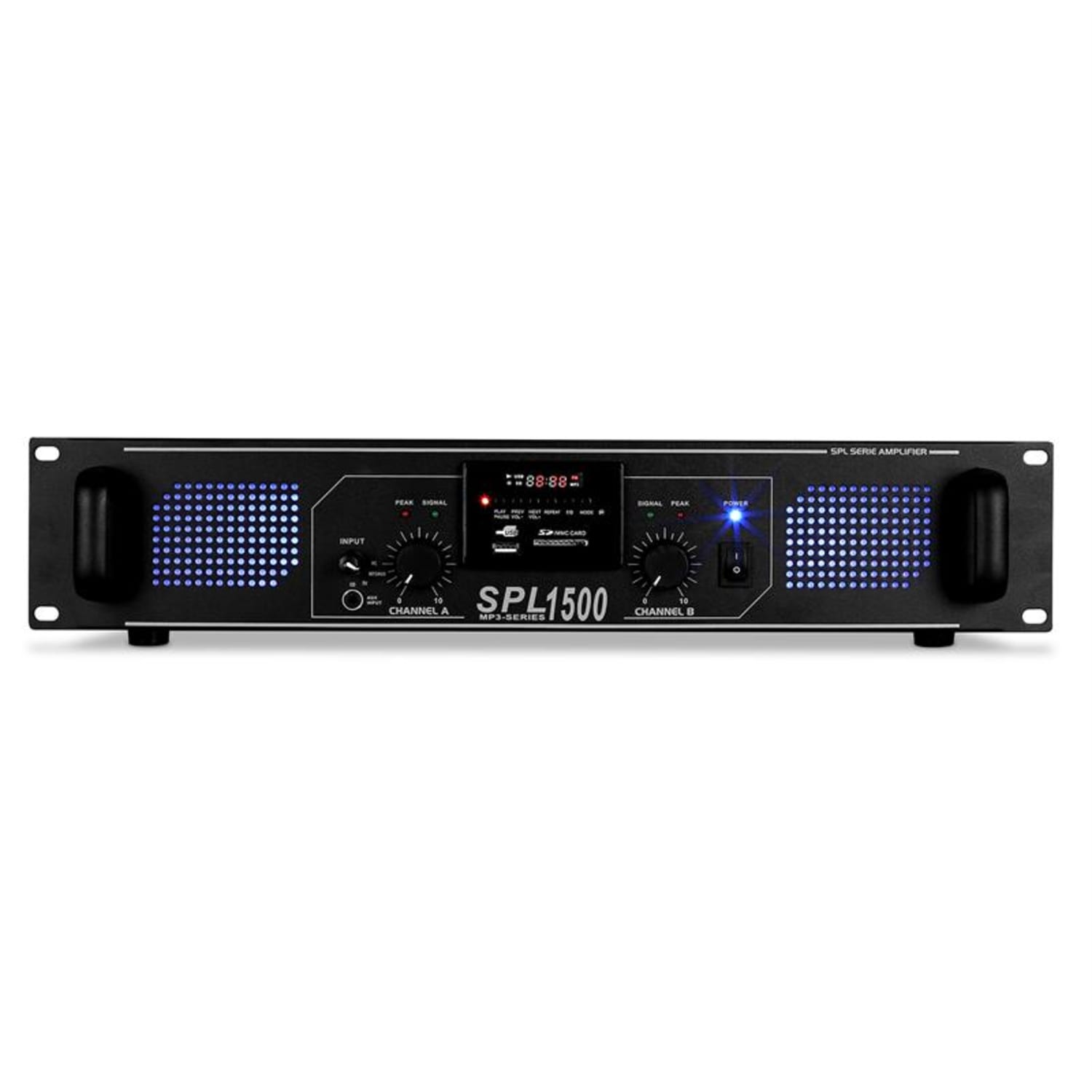ampli sono stéréo hifi skytec spl-1500 4200W SD USB MP3 Lecteur MP3 | 2x 750 W (4 ohms) / 2x 500 W (8 ohms) | Noir