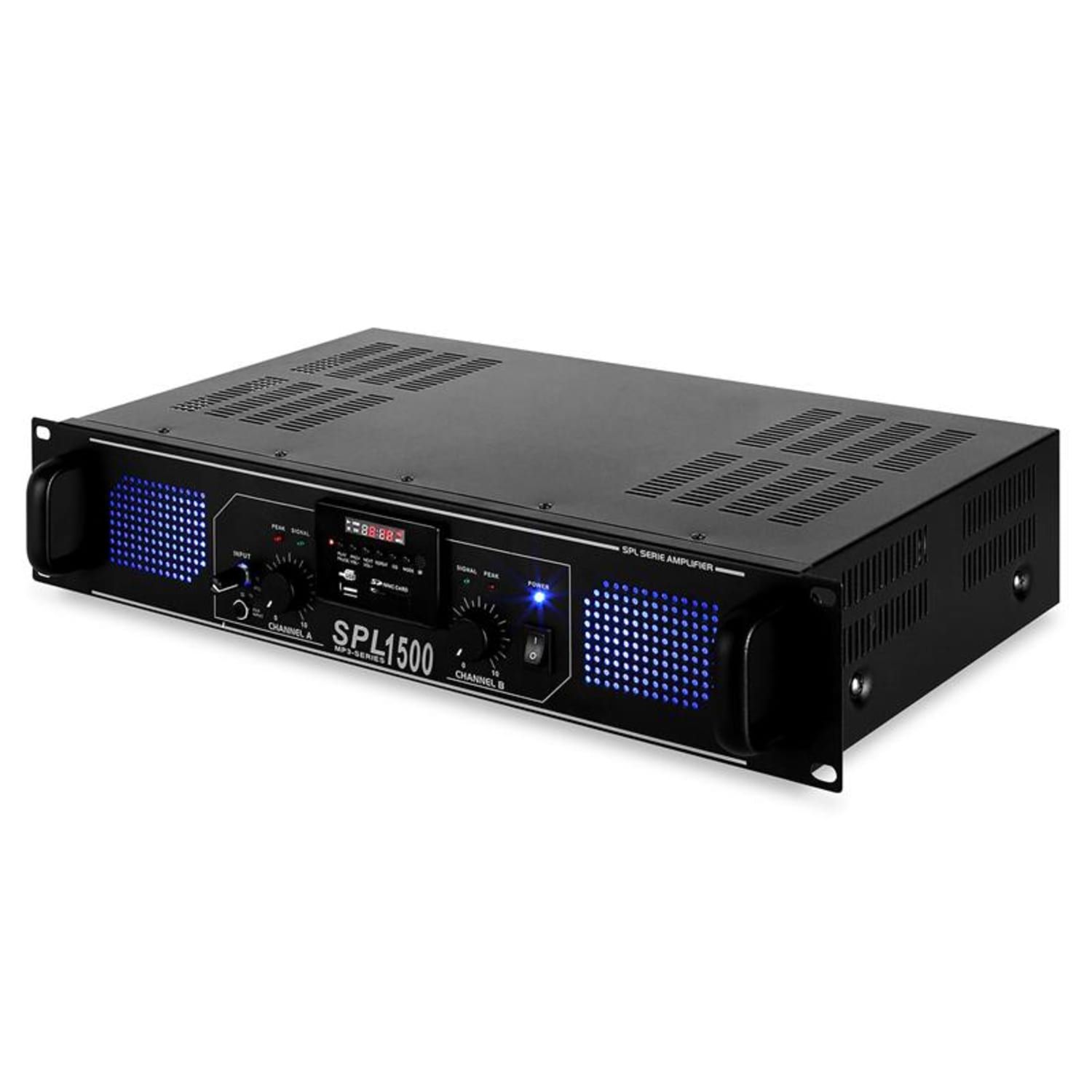 ampli sono stéréo hifi skytec spl-1500 4200W SD USB MP3 Lecteur MP3 | 2x 750 W (4 ohms) / 2x 500 W (8 ohms) | Noir