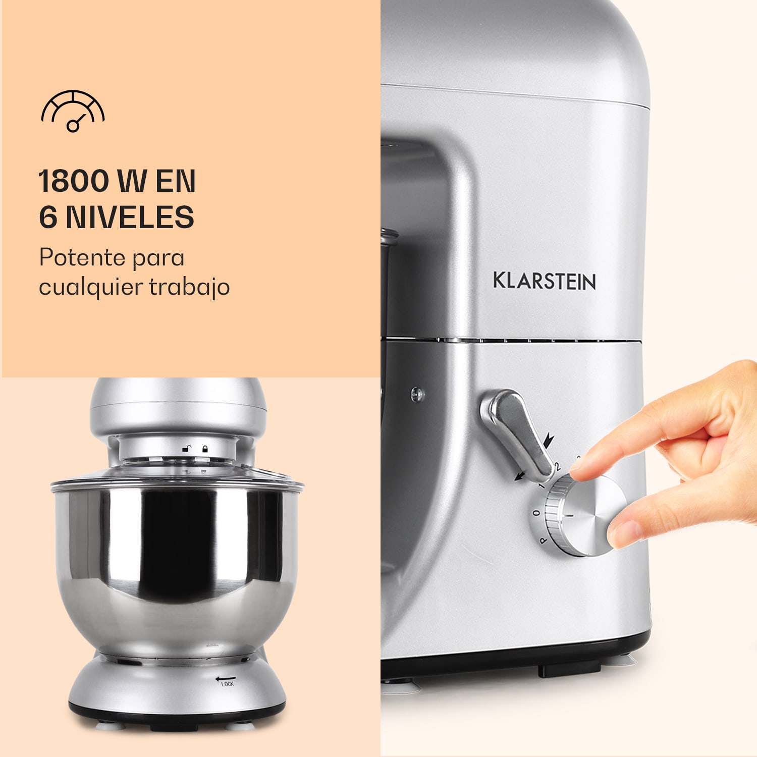 Bella Robot de cocina 1800 W/2,7 PS 5 L Acero inoxidable Sin BPA Plata Metálica