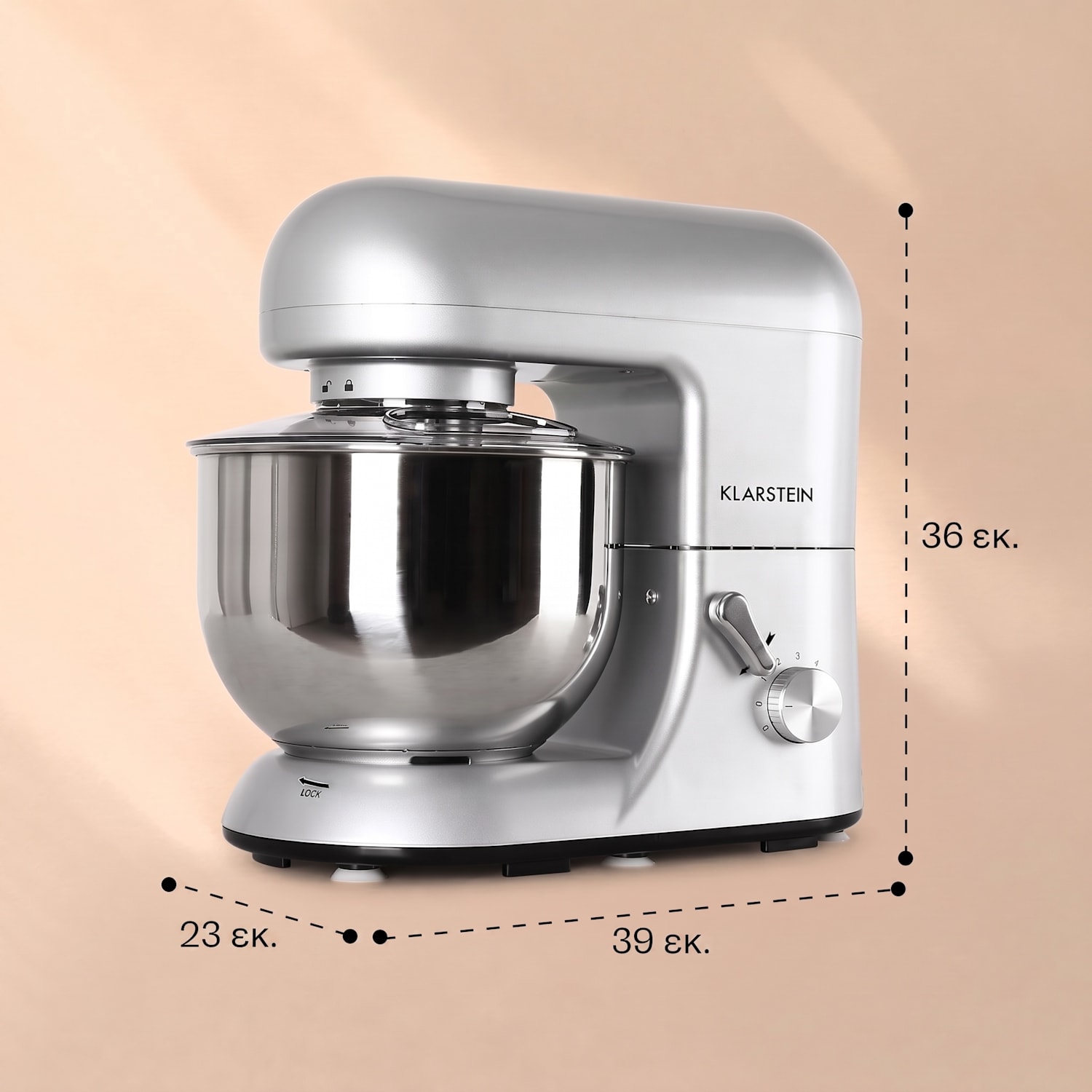 Bella, κουζινομηχανή, 1800 W, 2,7 ίπποι, 5,2 l Ασημί Μεταλλικό
