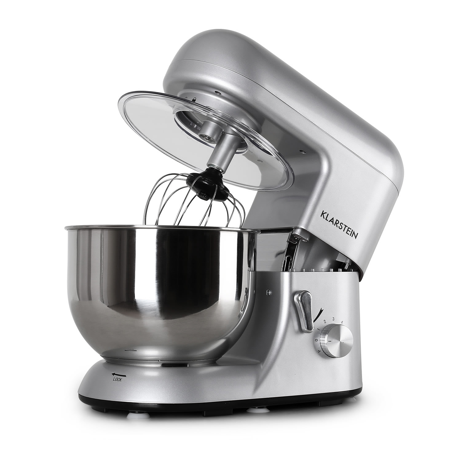Bella Küchenmaschine 1800 W / 2,7 PS 5 Ltr Edelstahl BPA-frei Silber-Metallic