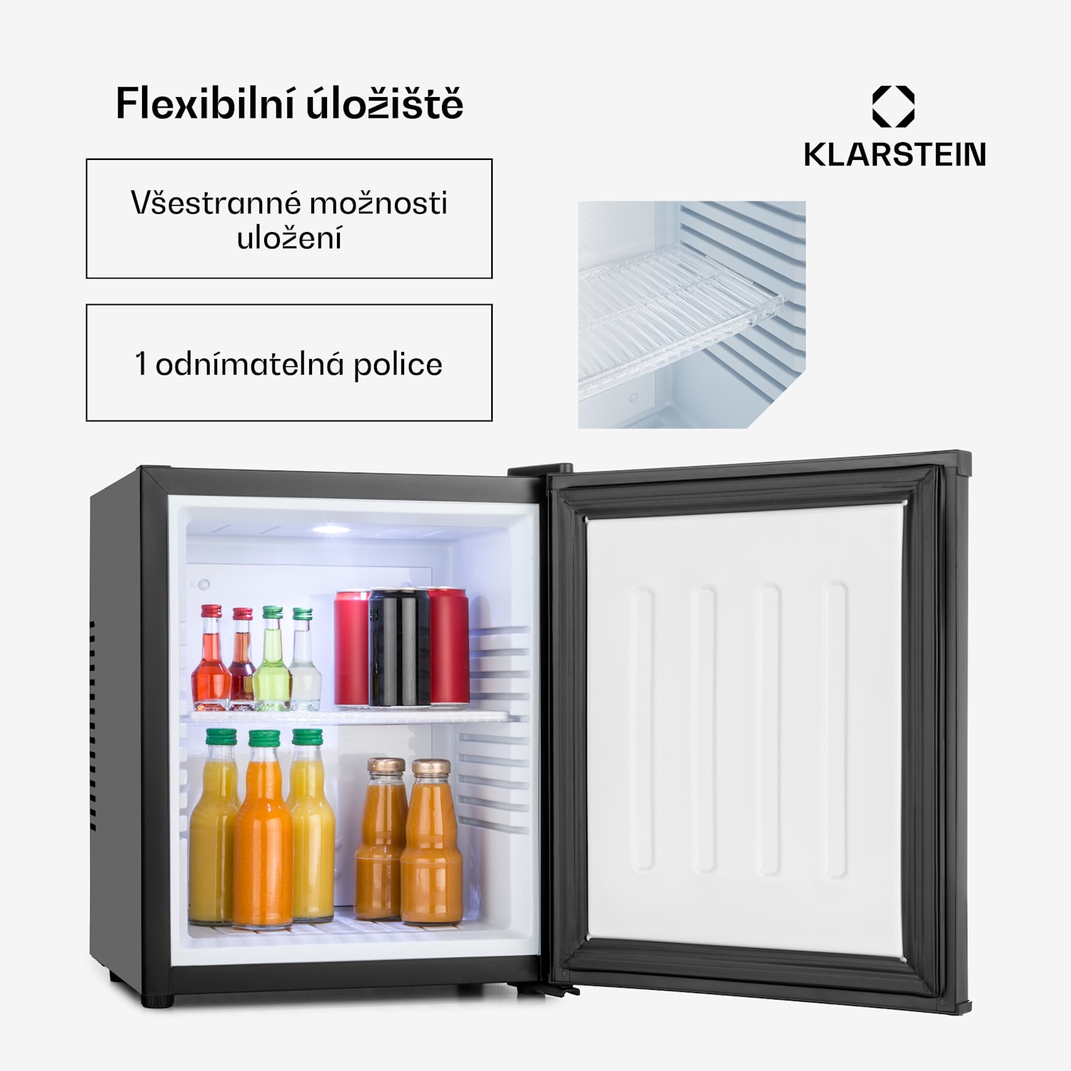 MKS-10, mini lednice, 23 l, 23 dB, černá 23 litrů | Černá