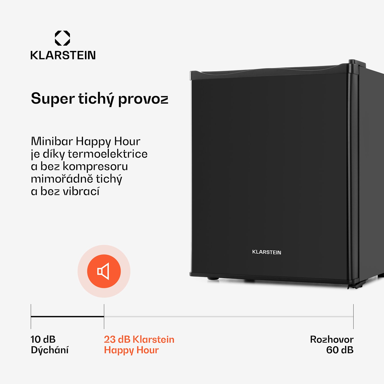 MKS-10, mini lednice, 23 l, 23 dB, černá 23 litrů | Černá