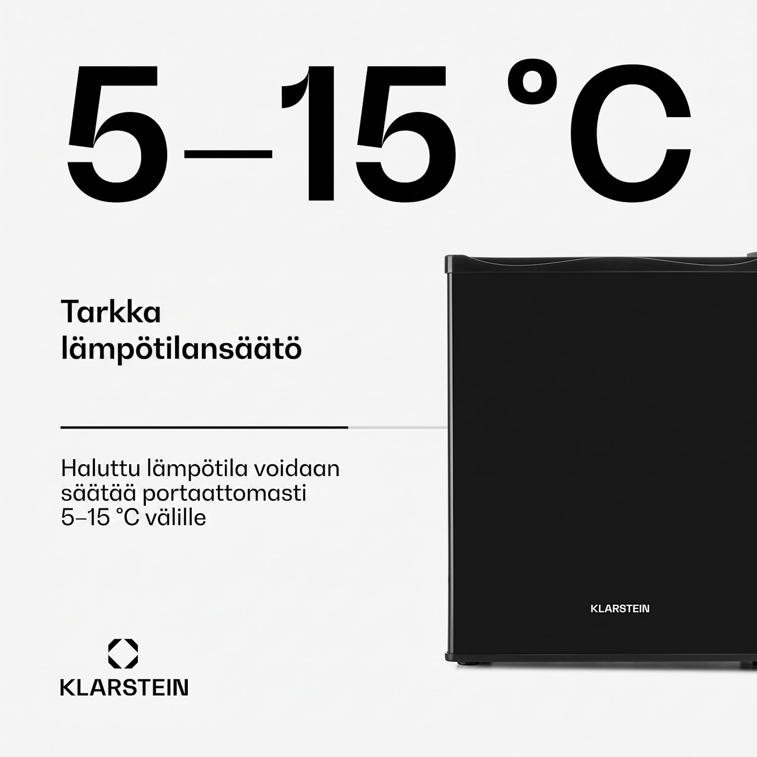 Happy Hour -minibaari 5–15 °C EEK G äänetön 23 dB LED-valo 23 L | Musta