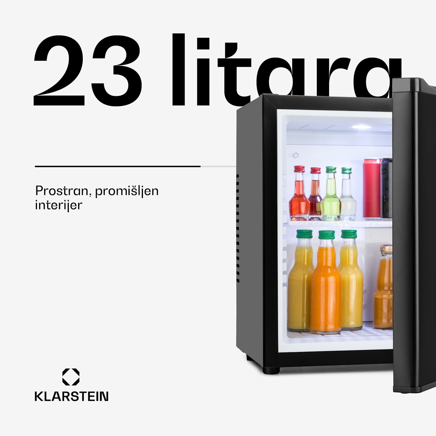 Hladnjak MKS-10, crni, 23 L, 23 dB 23 Ltr | Crna