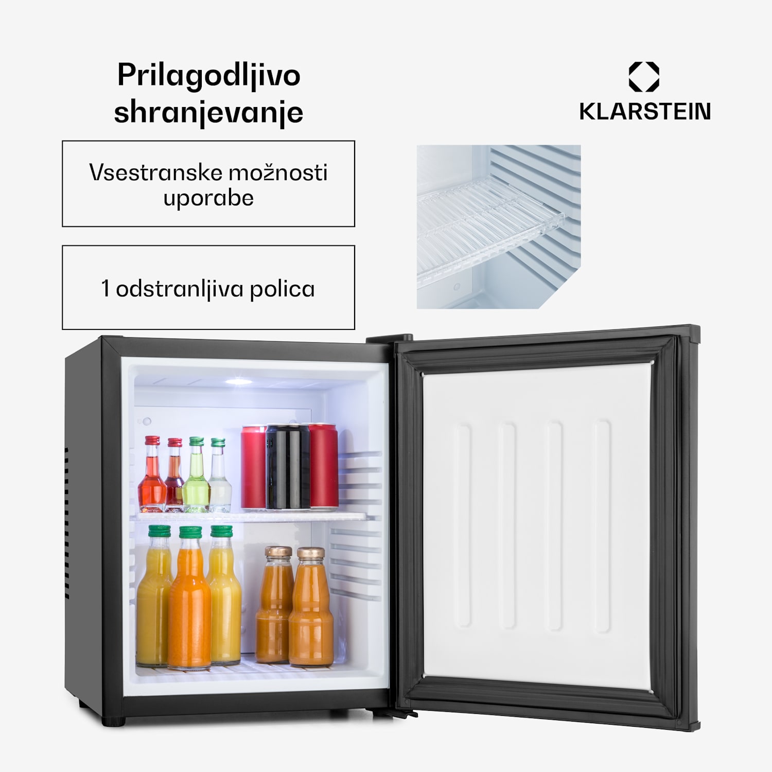 Happy Hour, minibar, 5-15 °C, EEK G, tiho delovanje 23 dB, LED-osvetlitev 23 Ltr | Črna