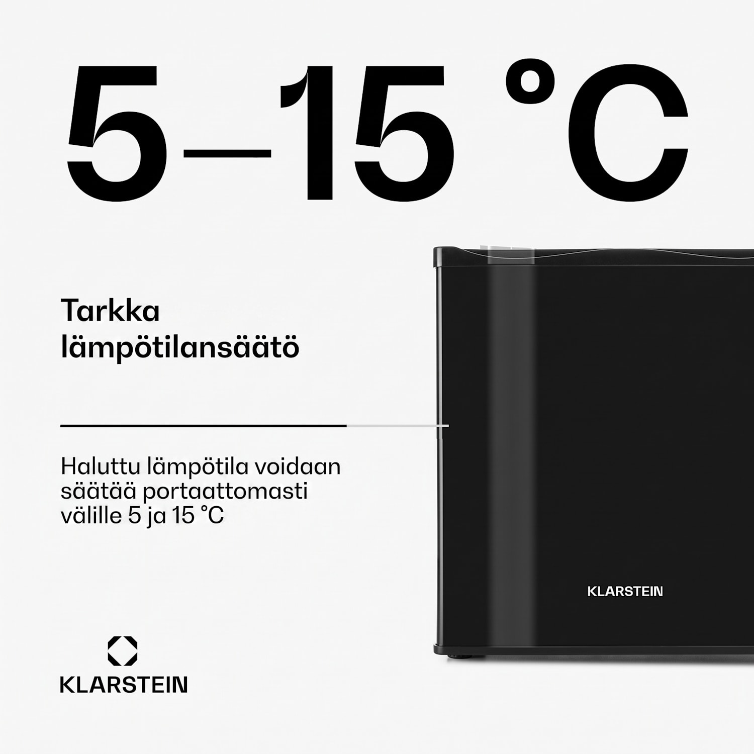 Happy Hour -minibaari 5–15 °C EEK G 25 dB LED-valo 30 L | F | Musta