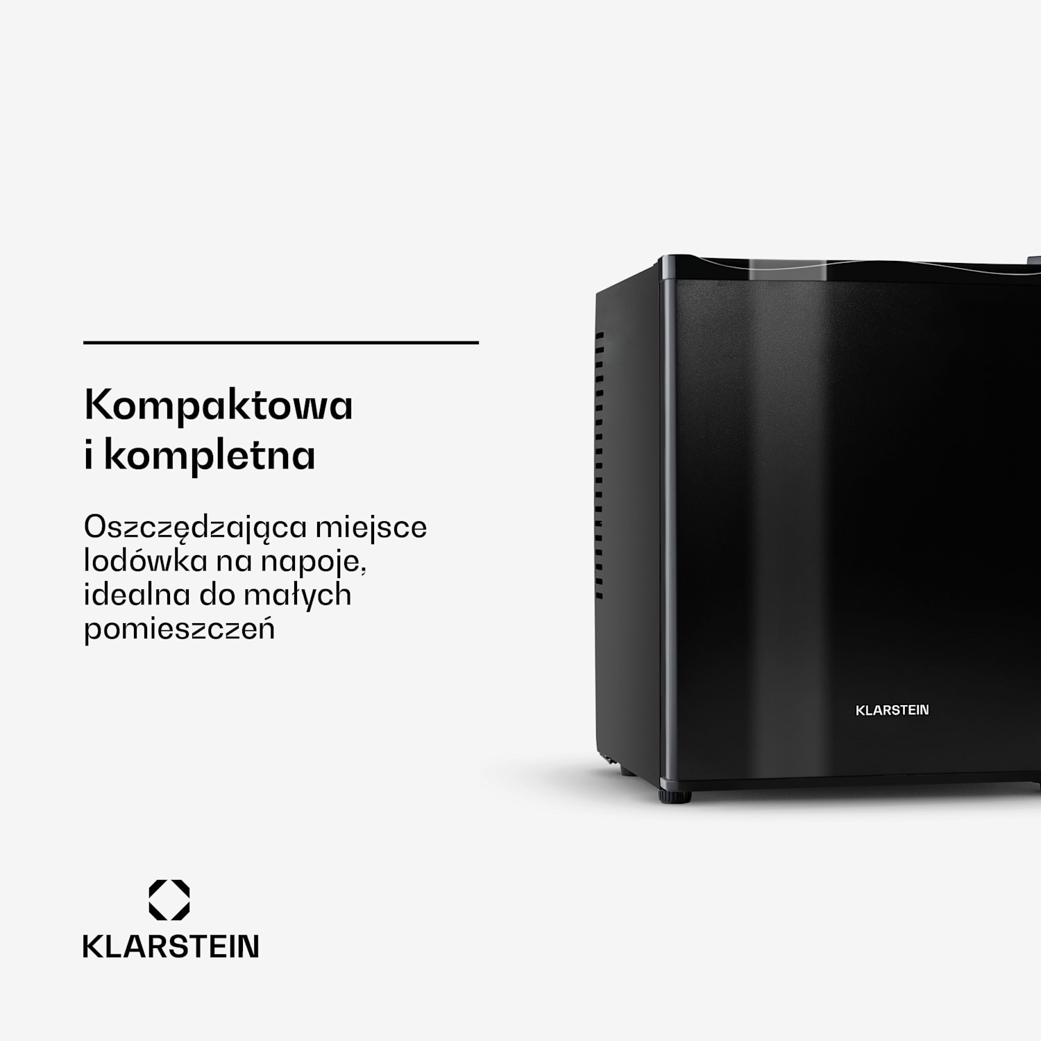 Happy Hour 30, mini lodówka, 30 l, 5-15°C, klasa energetyczna G, cicha 25 dB, oświetlenie LED 30 litrów | Czarny