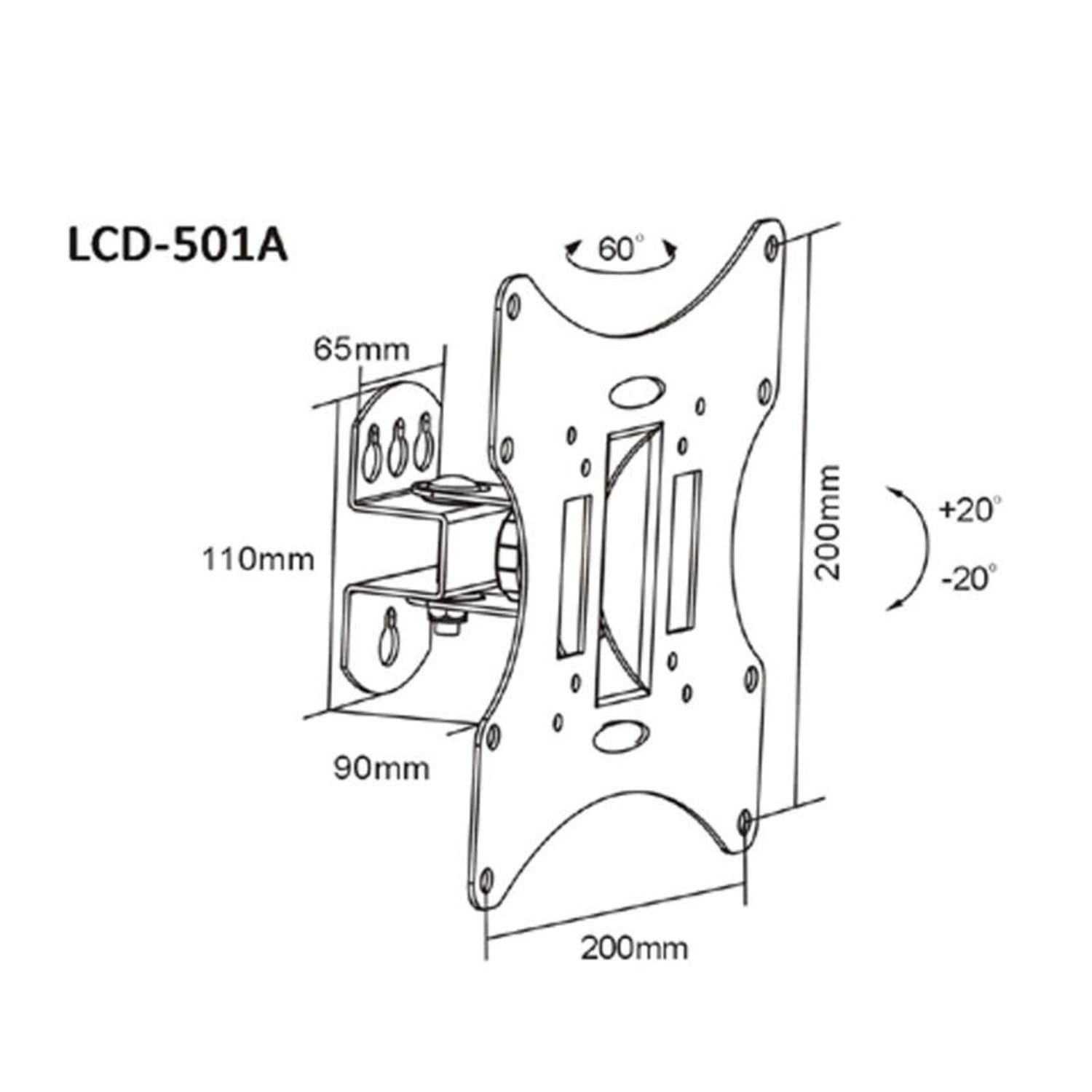 Soporte pared con brazo articulado Auna LCD501A <30kg <94cm 