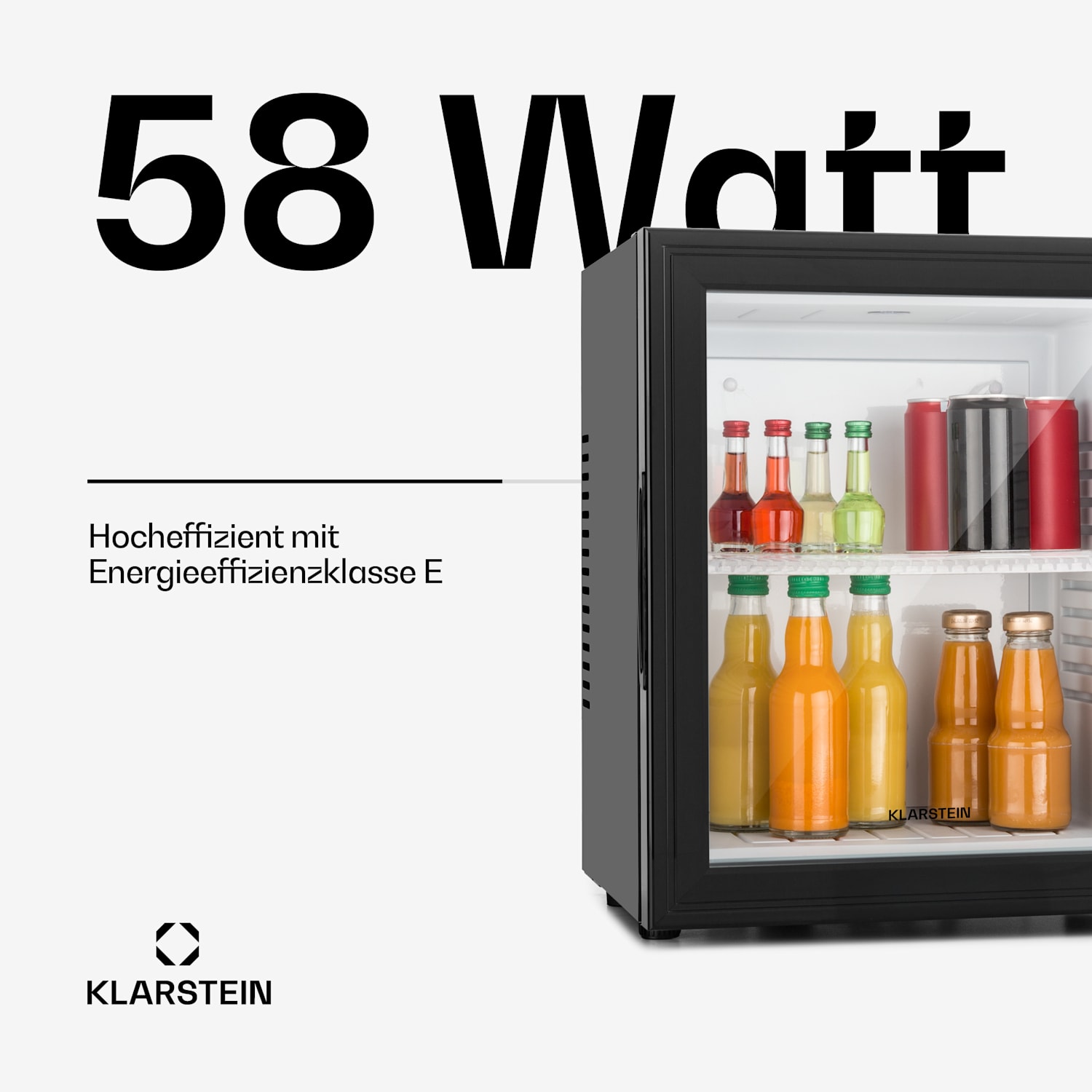 MKS-12 Minibar 24 Liter Klasse E schwarz Glas 0dB 24 Ltr | Schwarz / Weiß