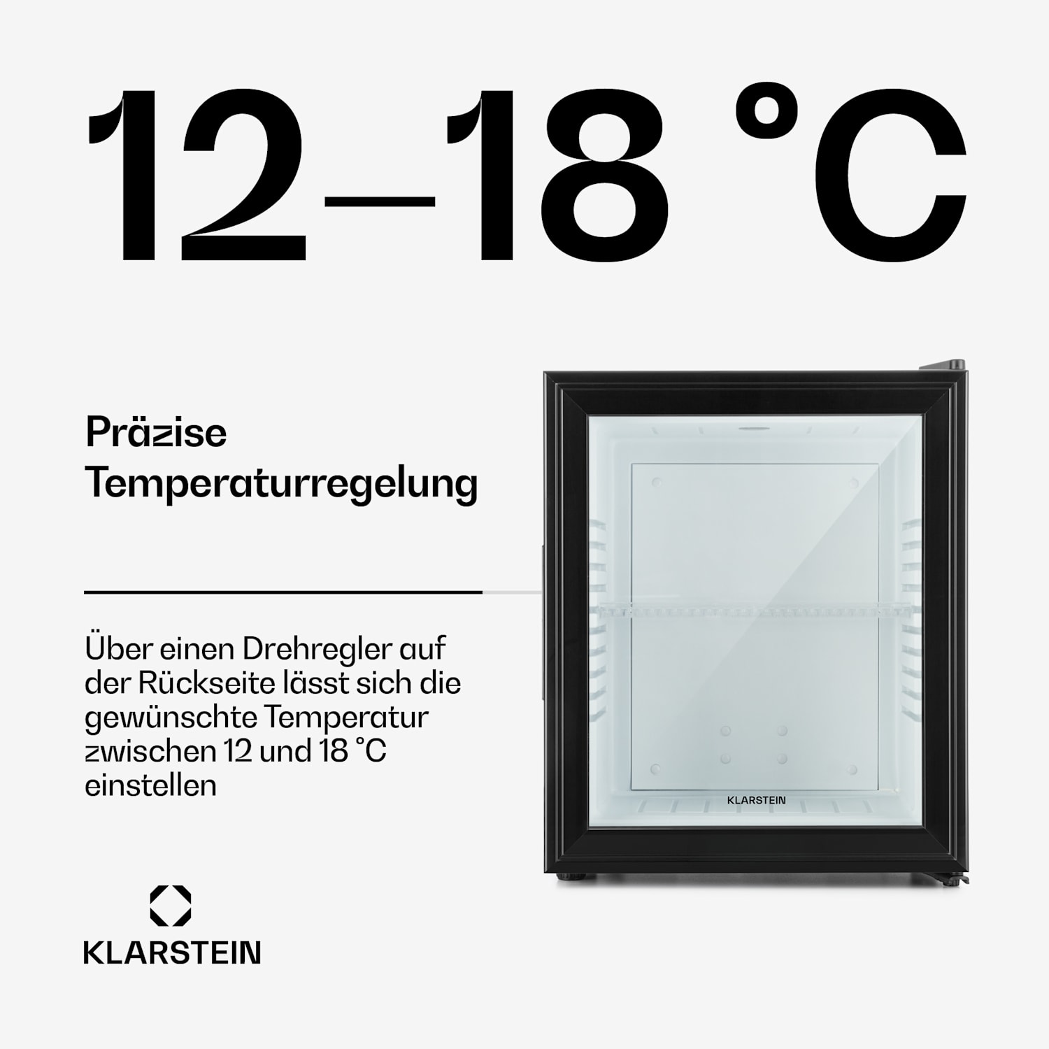 MKS-12 Minibar 24 Liter Klasse E schwarz Glas 0dB 24 Ltr | Schwarz / Weiß