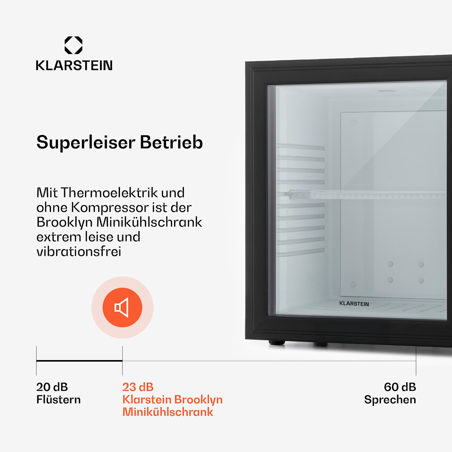 MKS-12 Minibar 24 Liter Klasse E schwarz Glas 0dB 24 Ltr | Schwarz / Weiß