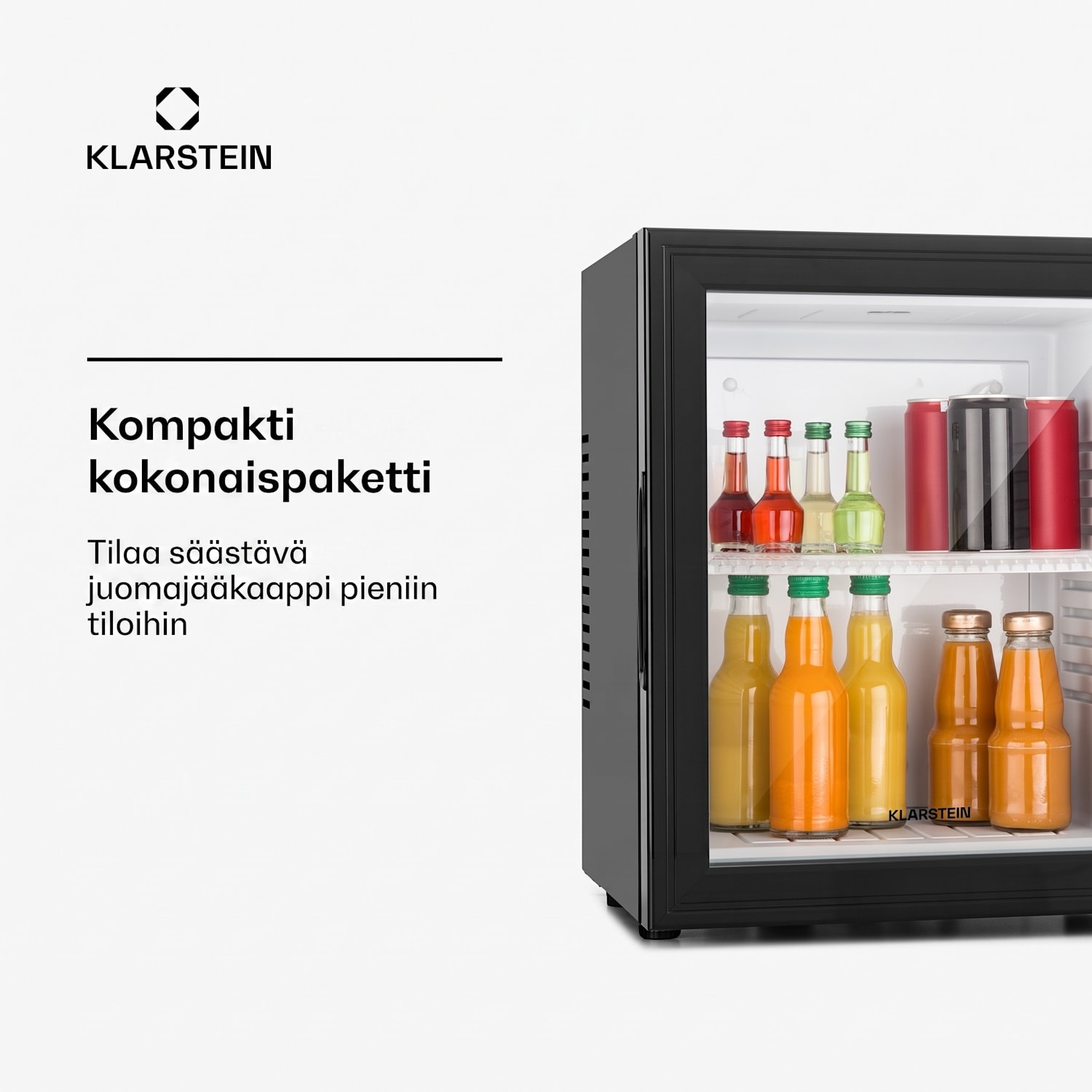 Brooklyn minibaari 23 litraa energiatehokkuusluokka E musta lasi 0 dB 23 L | Musta | Valkoinen