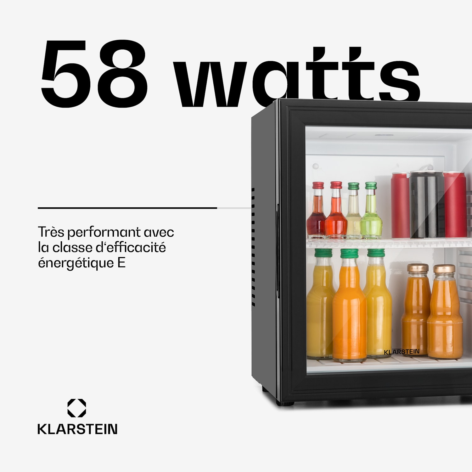 MKS-12 Minibar 24 litres classe E verre noir 0dB 24 L | Noir / Blanc