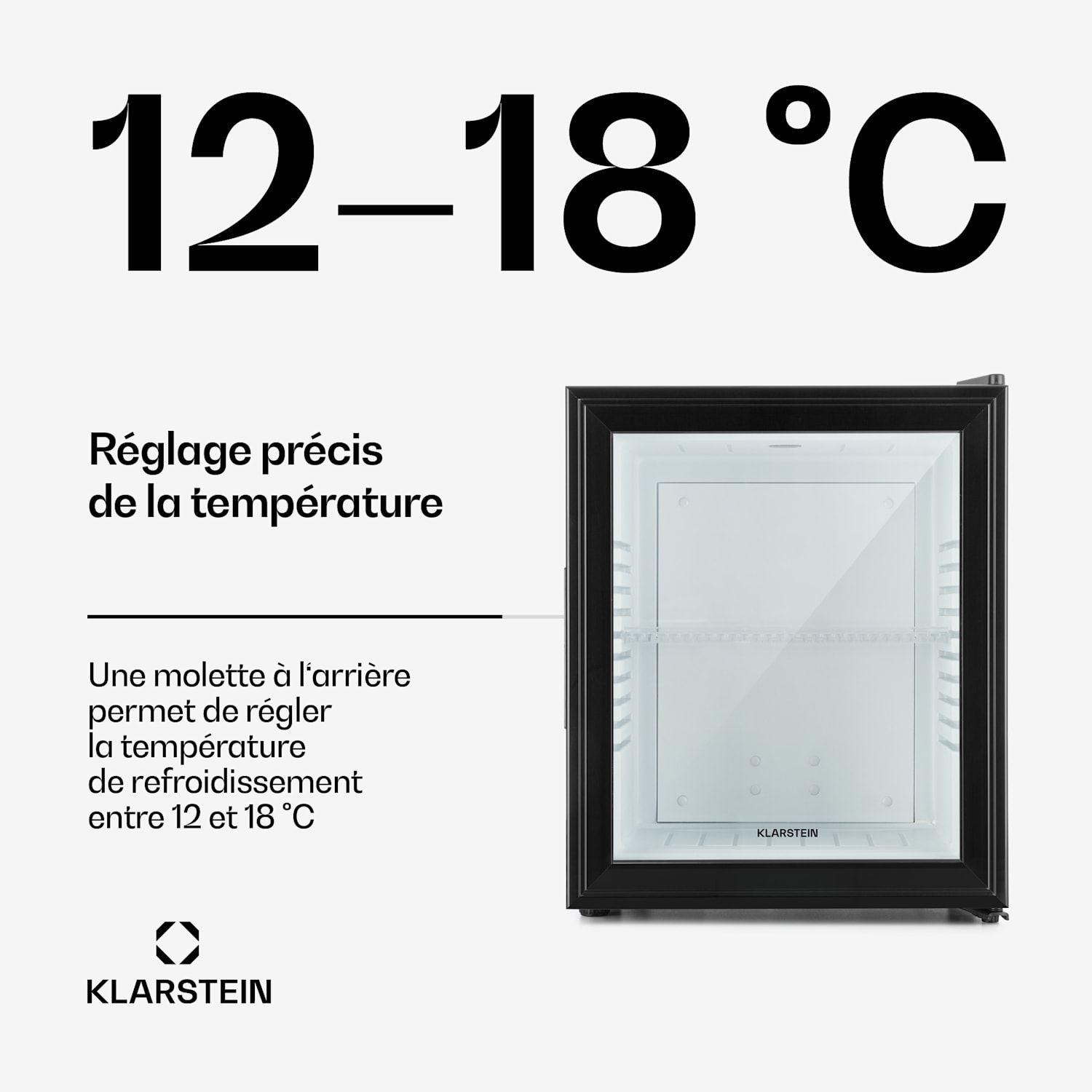 MKS-12 Minibar 24 litres classe E verre noir 0dB 24 L | Noir / Blanc