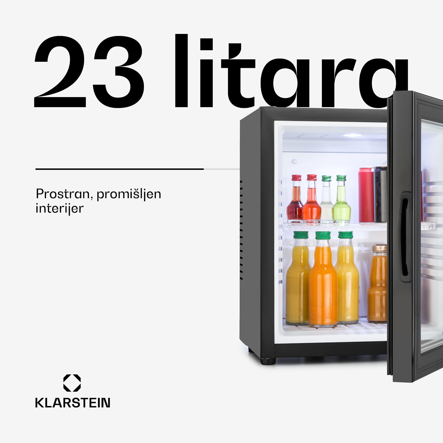 Hladnjak HEA-MKS-12, crni, 23 L, 23 dB 