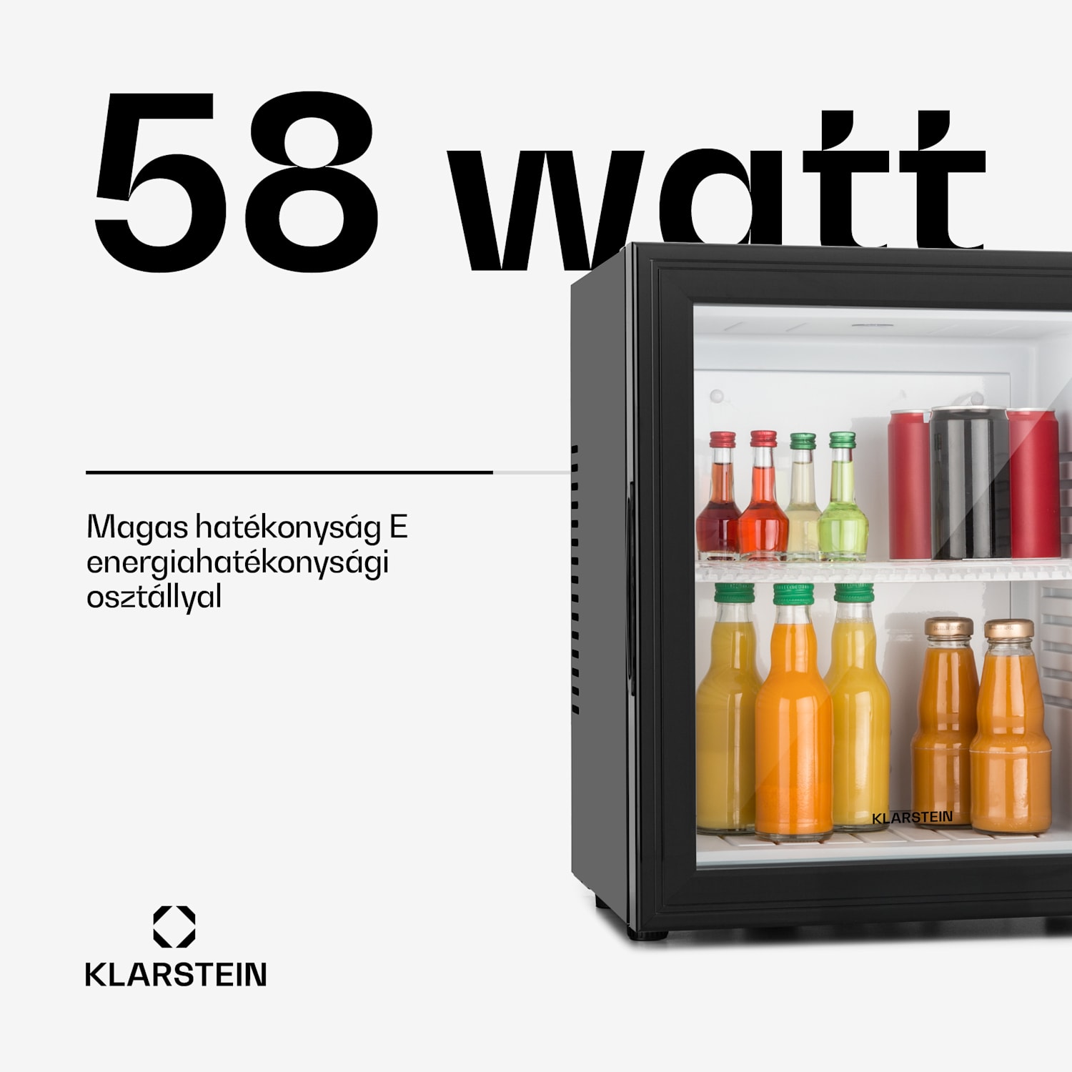 HEA-MKS-12, hűtőszekrény, 23 l, 23 dB, fekete 24 Ltr | Fekete / Fehér