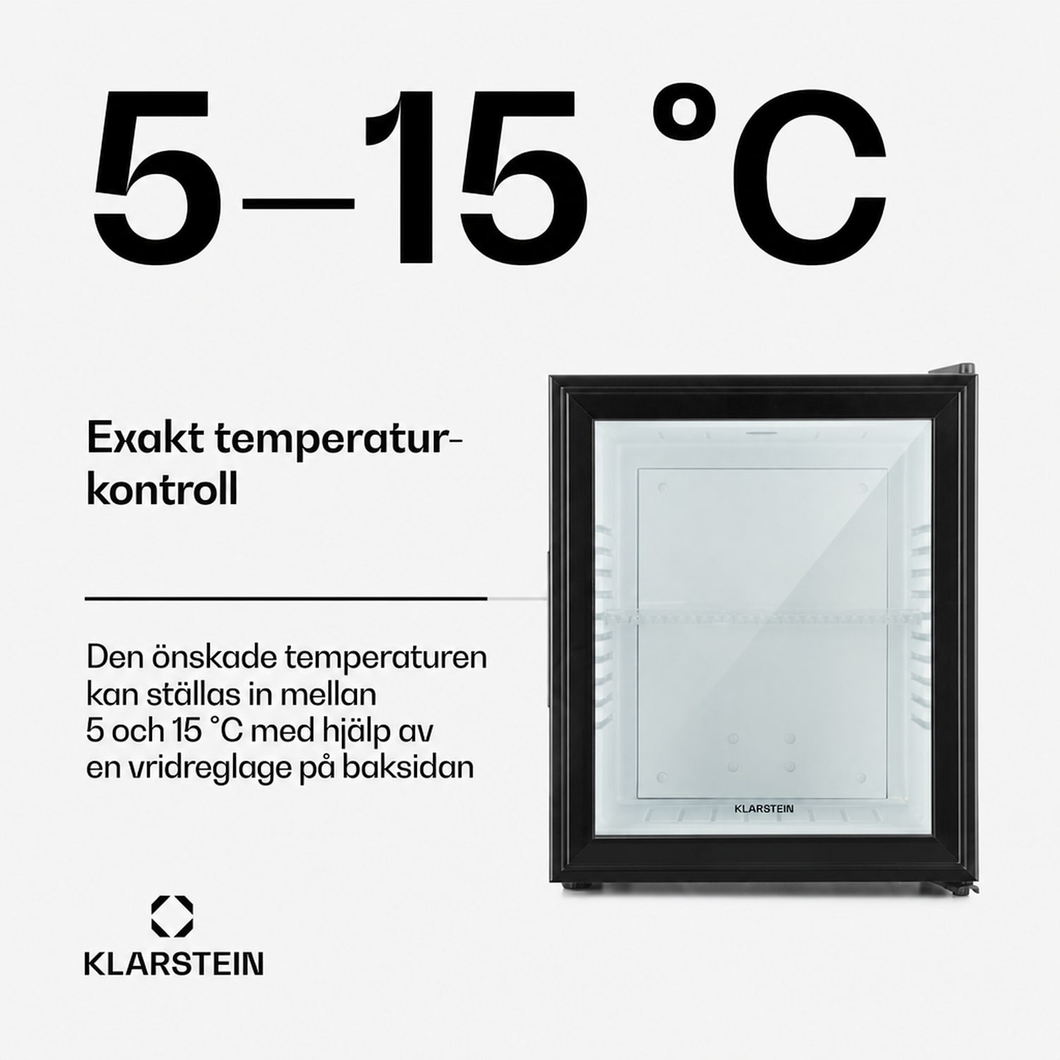 Brooklyn minibar 23 liter klass E svart glas 23 dB 23 L | Svart | Vit