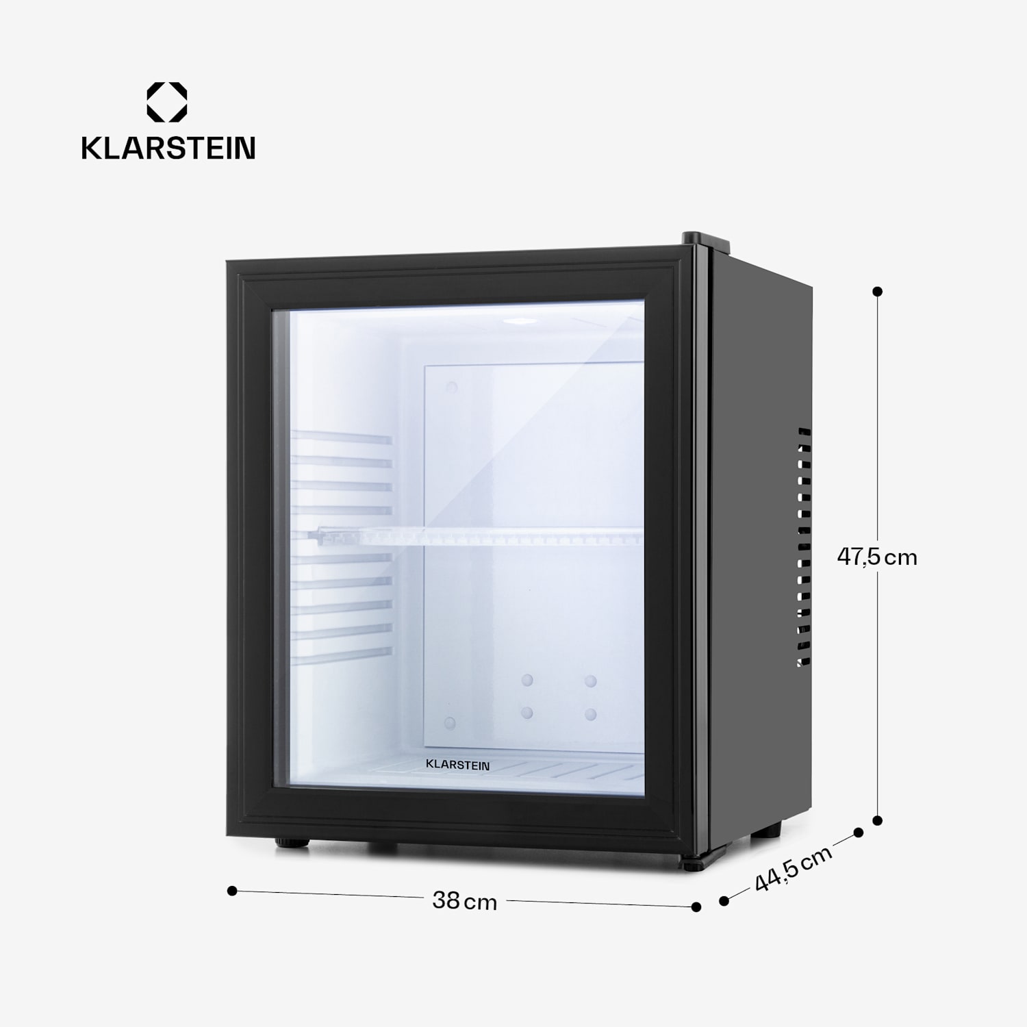 Brooklyn Minibar mini-réfrigérateur 3 niveaux de température Volume : 30 L 23 dB Porte vitrée noire 30 L | Noir | Blanc