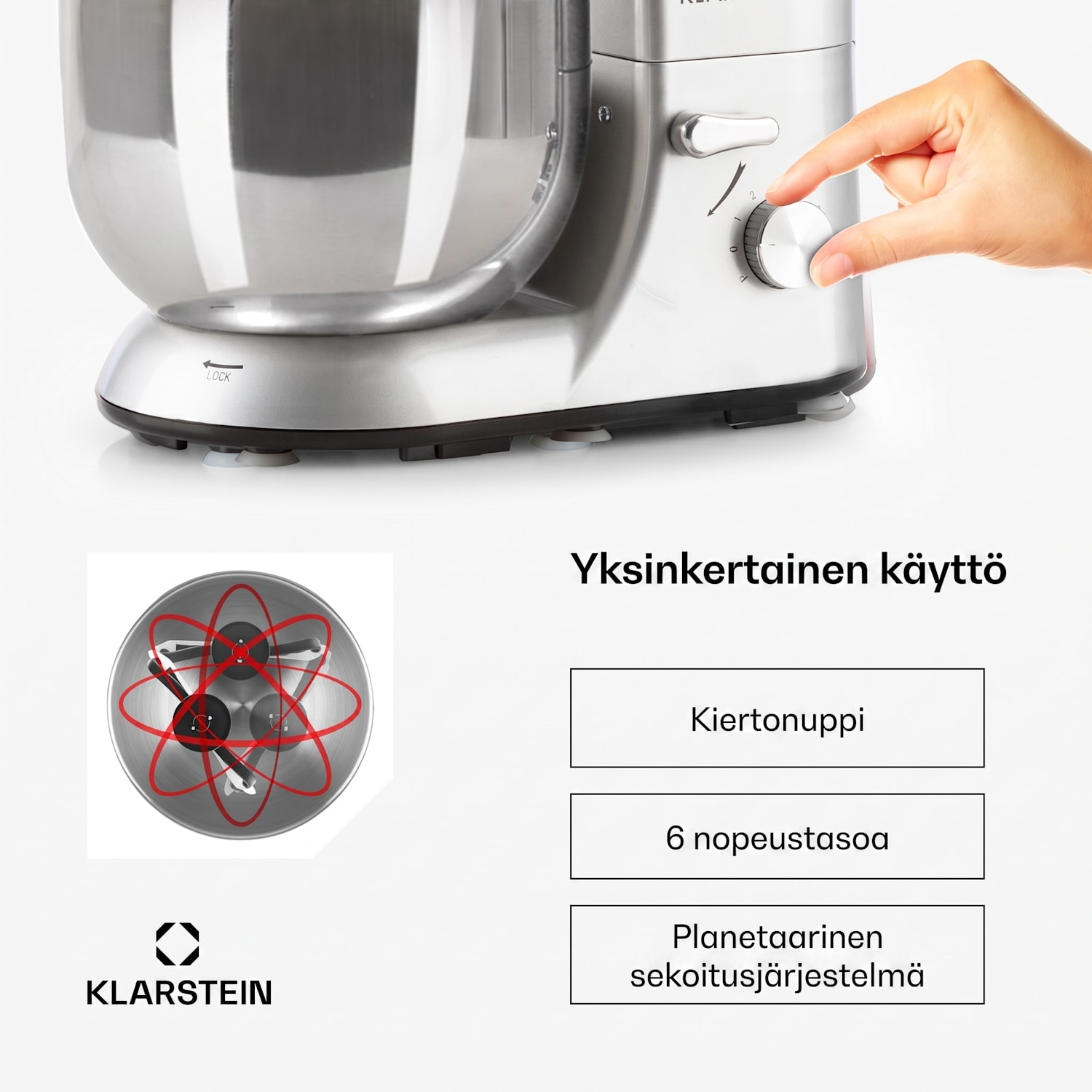 Lucia-yleiskone 3-in-1 1800 W / 2,7 hv 5 litraa ruostumatonta terästä BPA-vapaa Hopea Metallinen