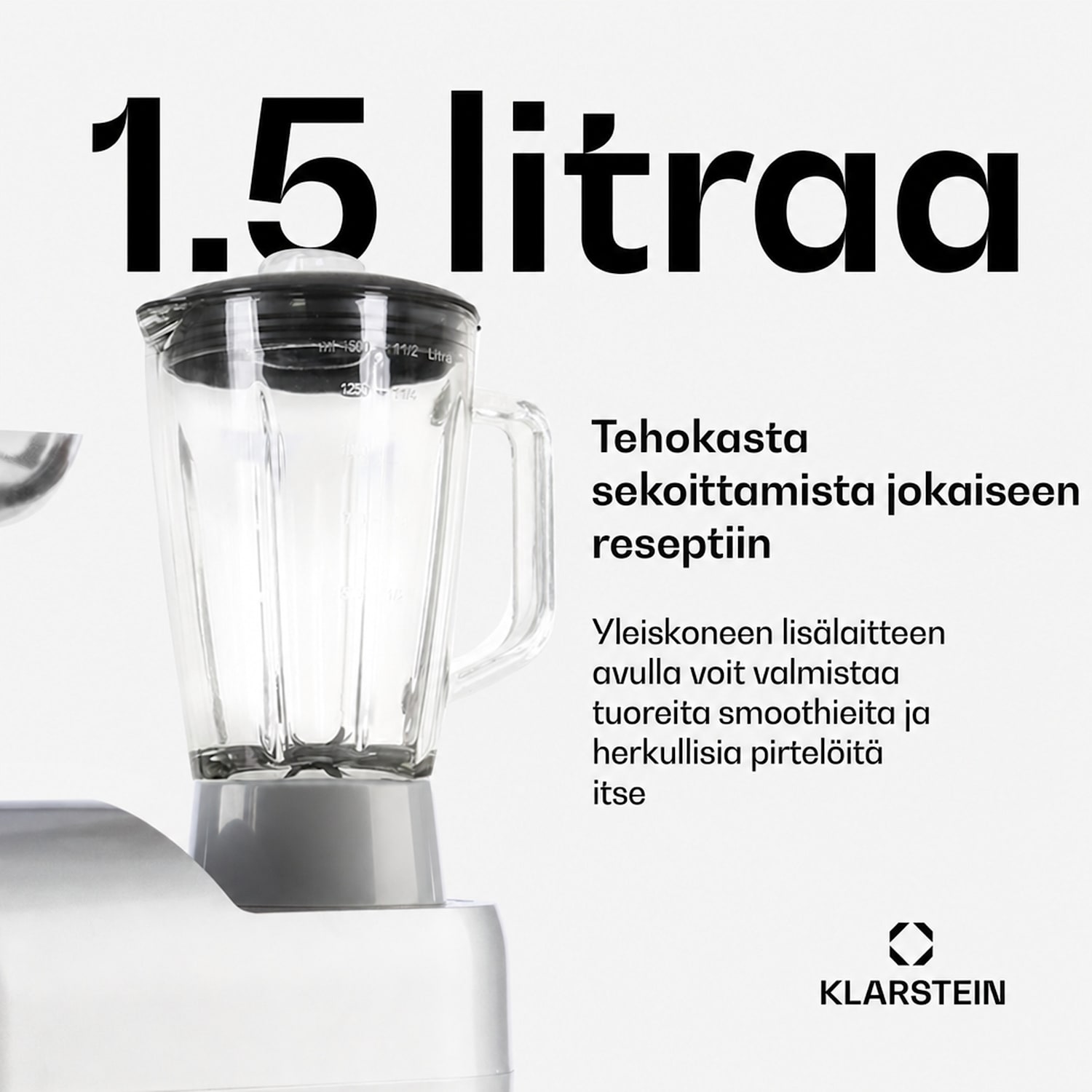 Lucia-yleiskone 3-in-1 1800 W / 2,7 hv 5 litraa ruostumatonta terästä BPA-vapaa Hopea Metallinen