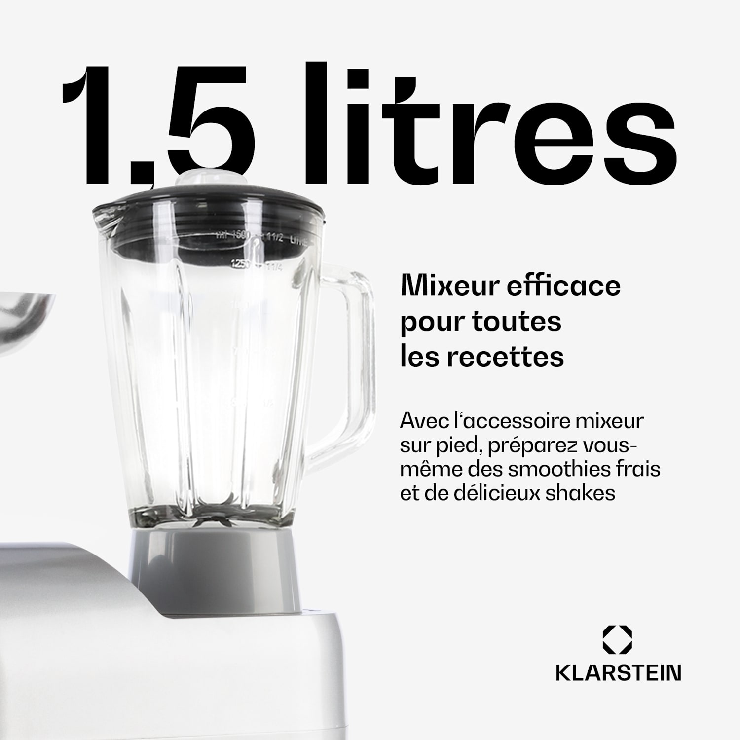 Lucia Robot ménager 3-en-1 1800 W / 2,7 ch 5 l Acier inoxydable sans BPA Argent Métallisé