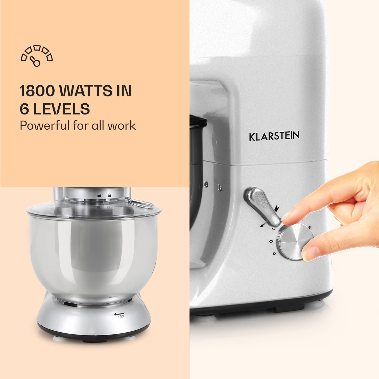Lucia robot de cocina 3 en 1 1800 W/2,7 PS 5 L acero inoxidable sin BPA Plata Metálica