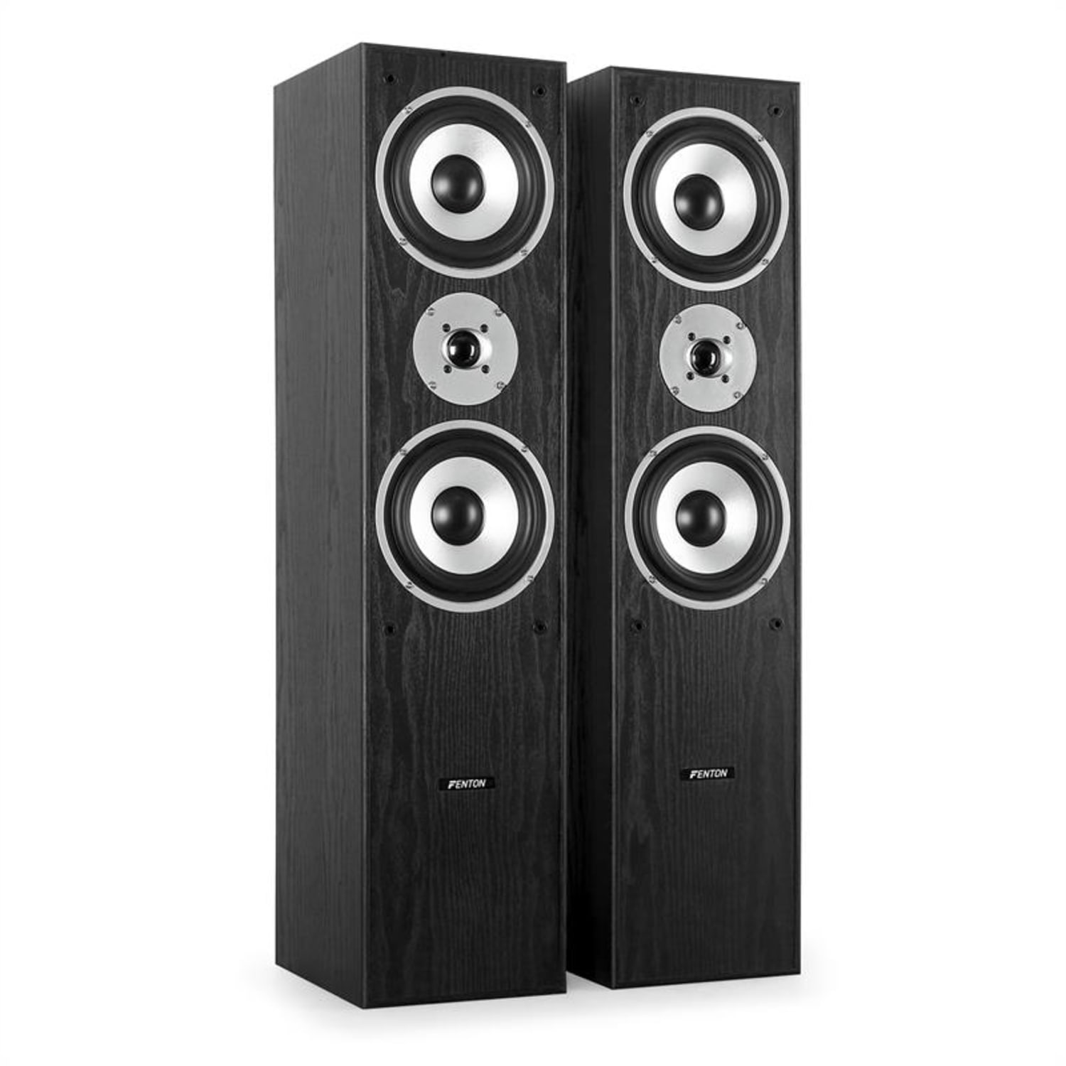 Pair Skytronic SHFT60B Home Hifi Tower Speakers 3-Way Bass Reflex 350W - Black 