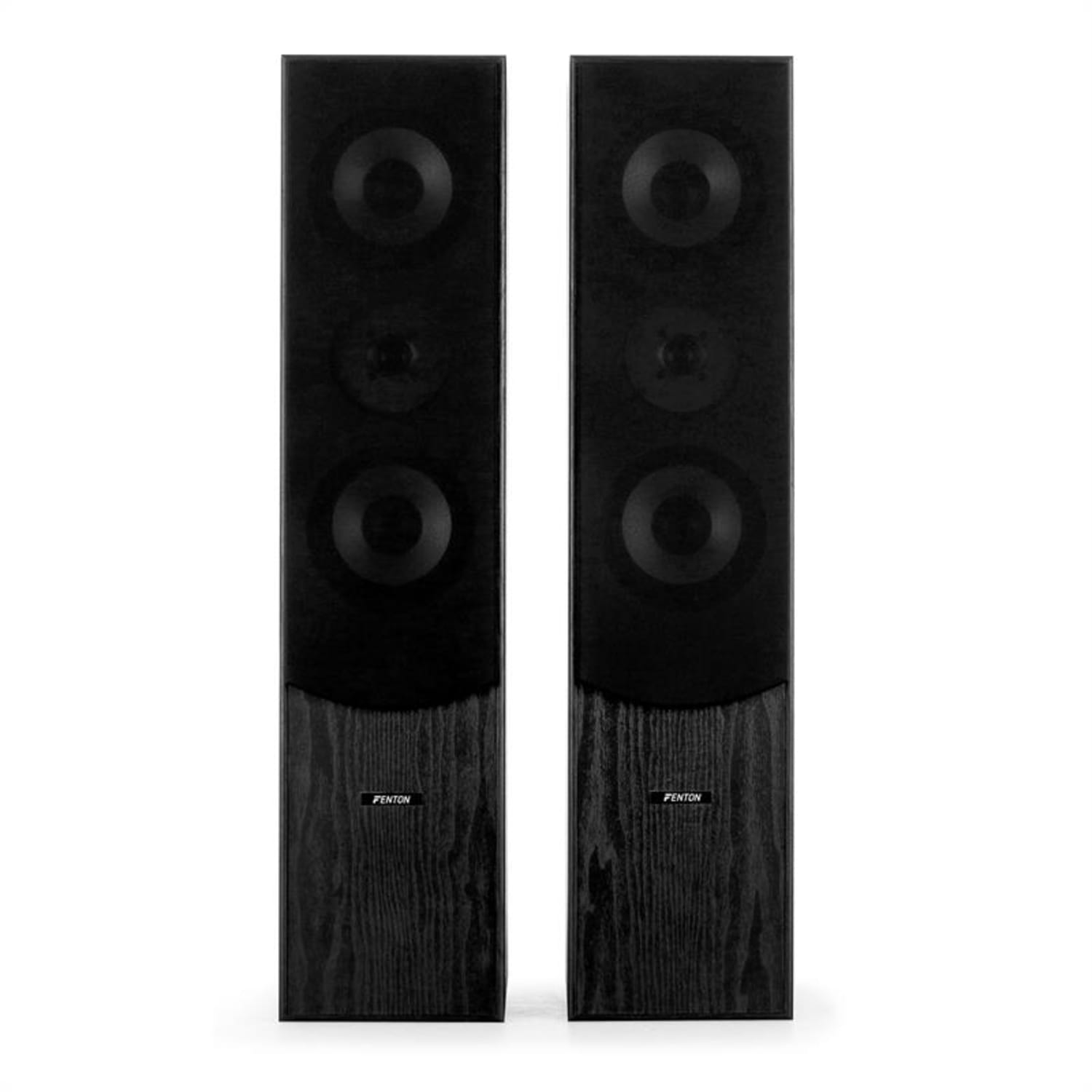 Pair Skytronic SHFT60B Home Hifi Tower Speakers 3-Way Bass Reflex 350W - Black 