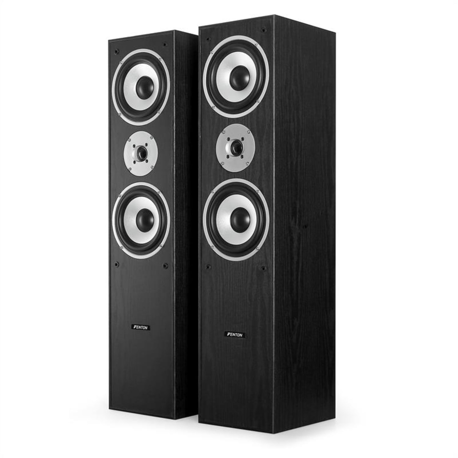 Pair Skytronic SHFT60B Home Hifi Tower Speakers 3-Way Bass Reflex 350W - Black 