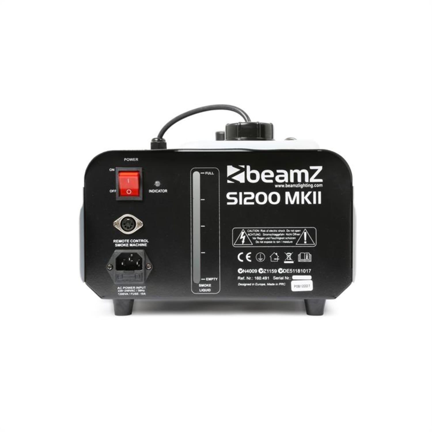 Parostroj Beamz S1200 MKII, 200 m3, dálkové ovládání 