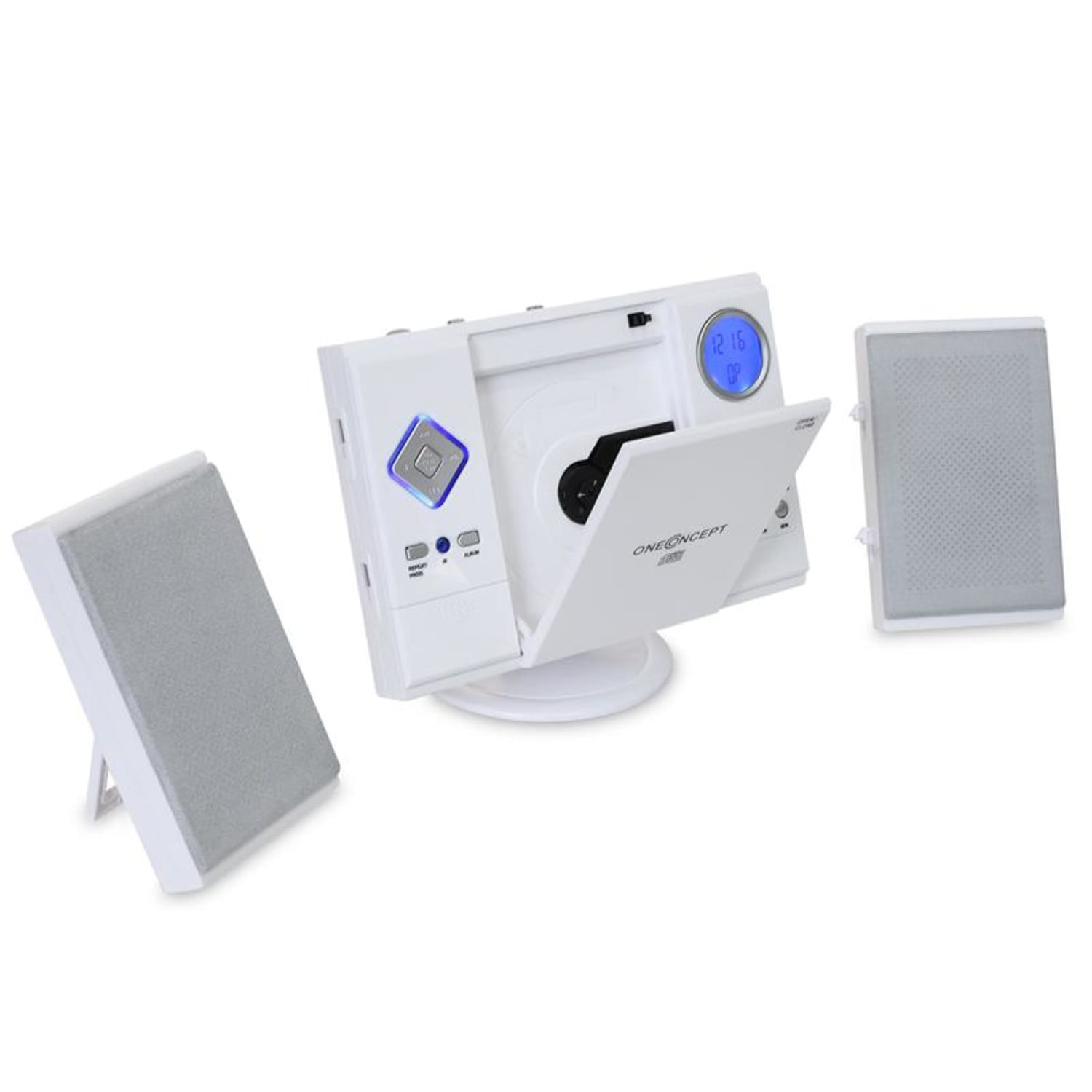 V-12, fehér, sztereó rendszer CD-MP3-lejátszóval, USB, SD, AUX Fehér