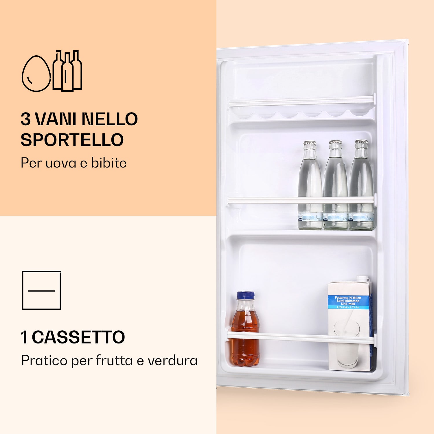 90L1-WH - Frigorifero, 91 litri, 47 x 84 x 48 cm (LxAxP), 41 dB, bianco 