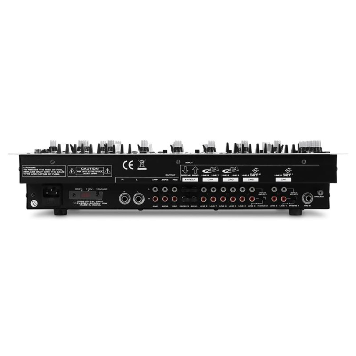 4kanálový mixpult IBIZA DJM-102, LED, echo, battle, bílý 