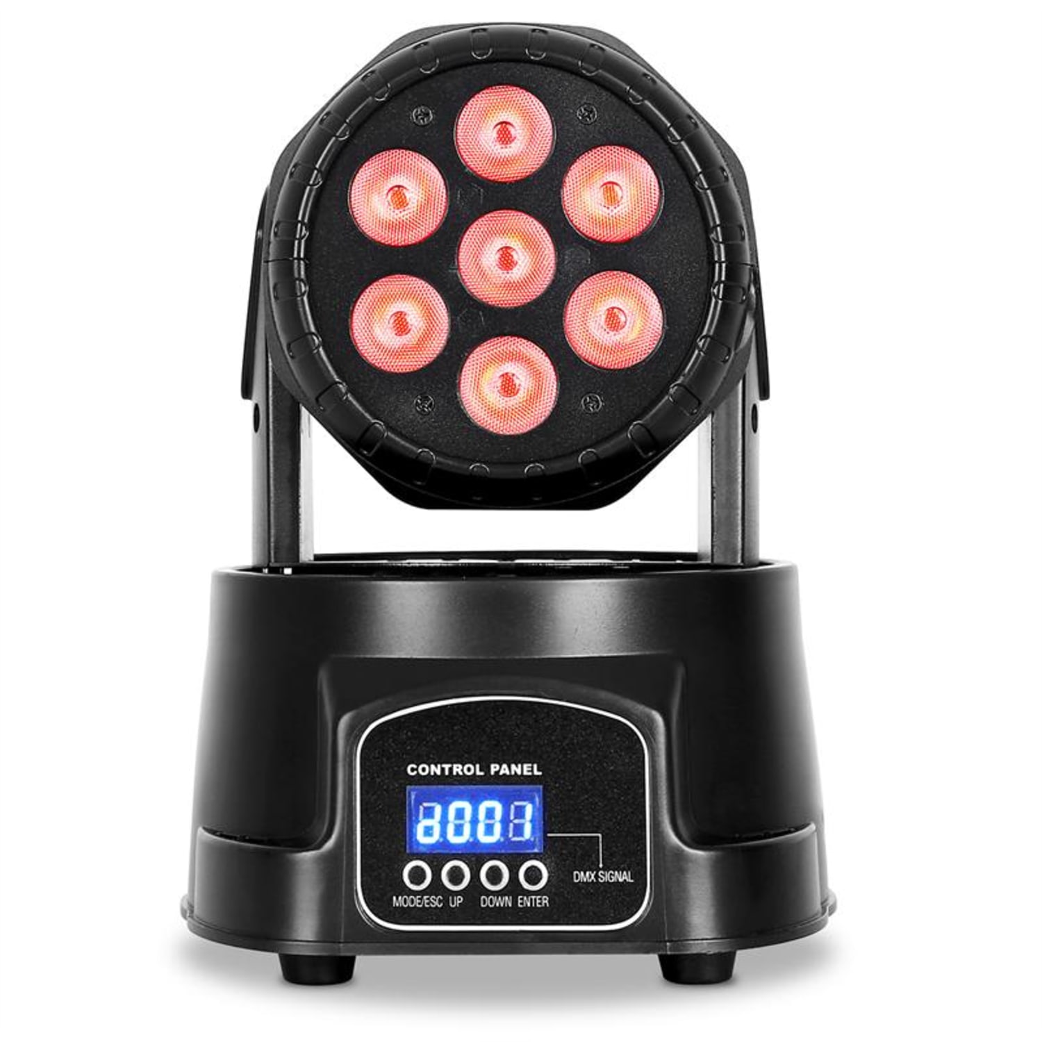LMH350LED Mini Wash testa mobile 7 LED DMX nera 