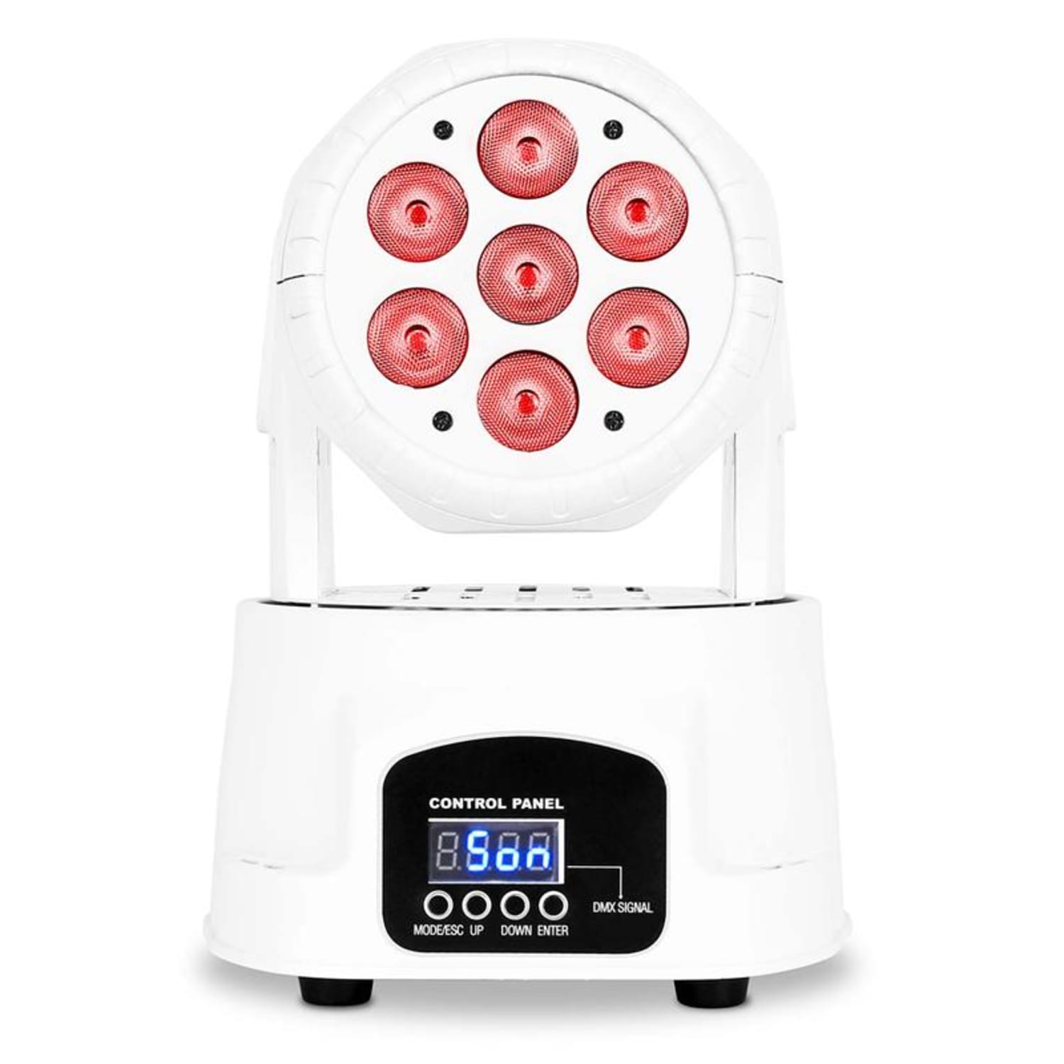LMH350LED Mini Wash Movinghead 7 LED's DMX 13-kanalen RGBW wit 