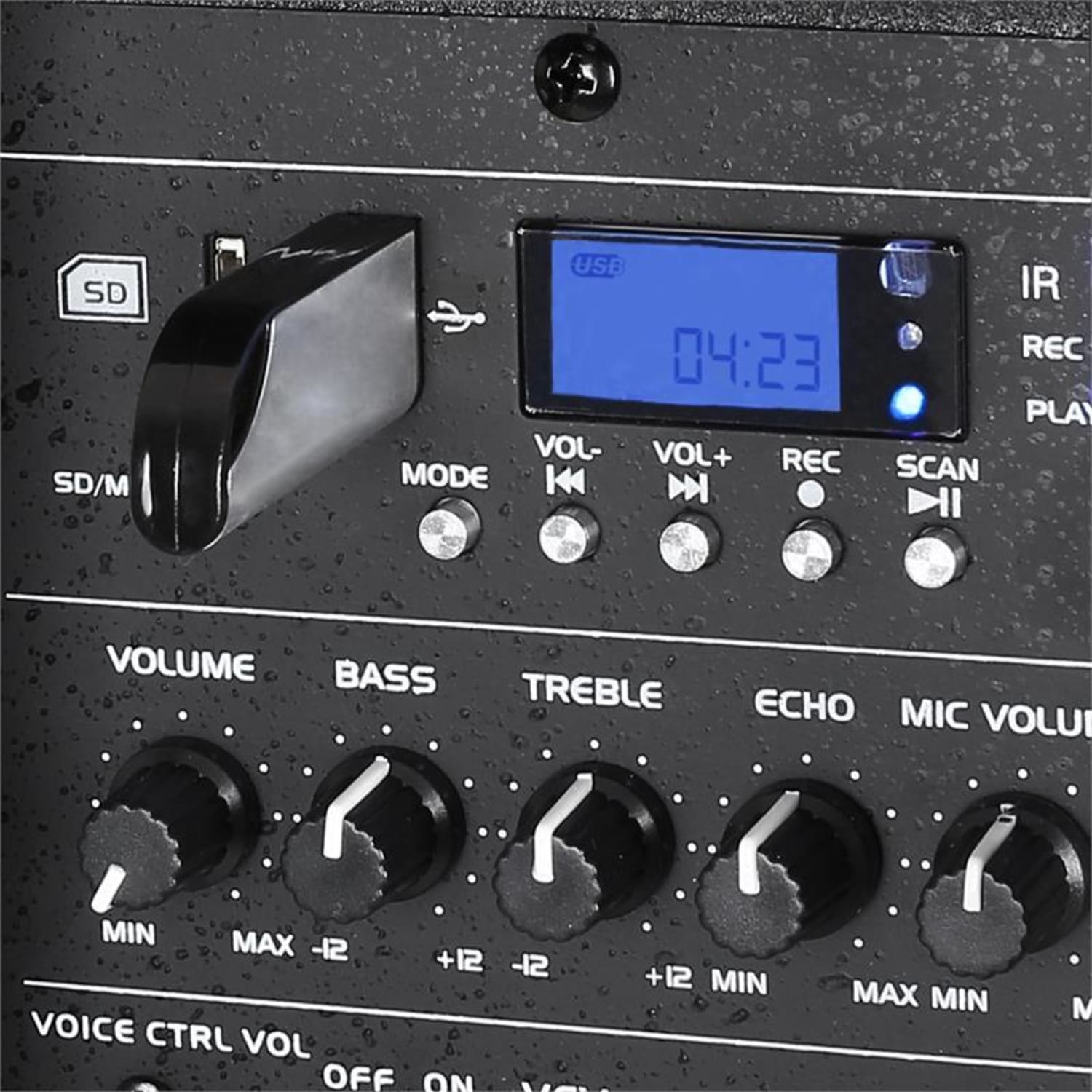 Port15VHF-BT 15":n PA-järjestelmä, USB, SD, mp3, BT 38 cm (15") | Musta