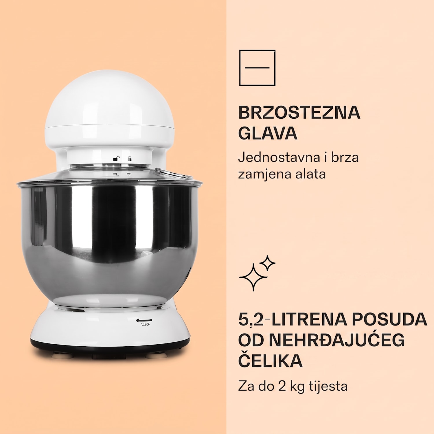 Bella, kuhinjski robot, 1800 W Bijela