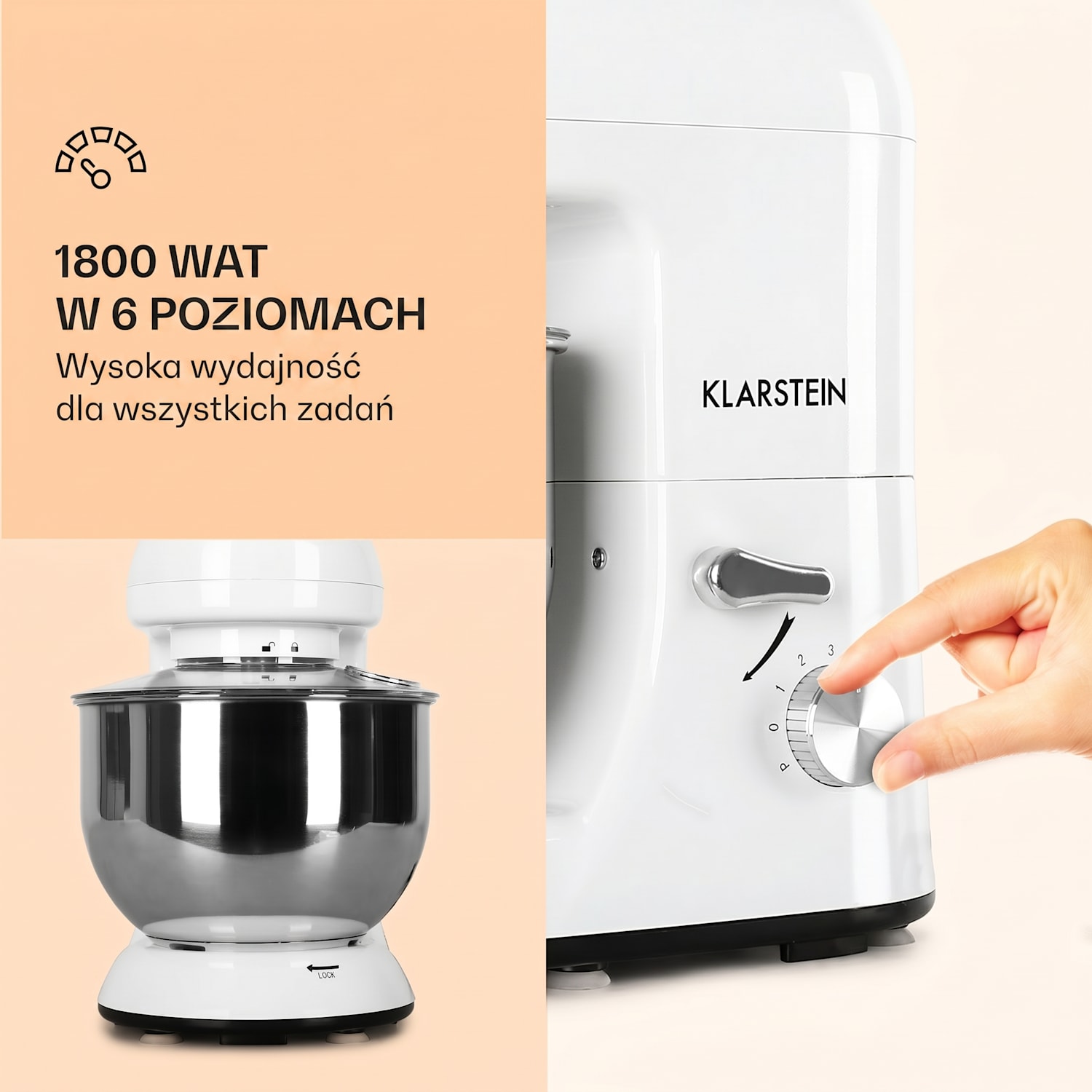 Bella robot kuchenny moc 1800 W ,2,7 PS, 5l Biały