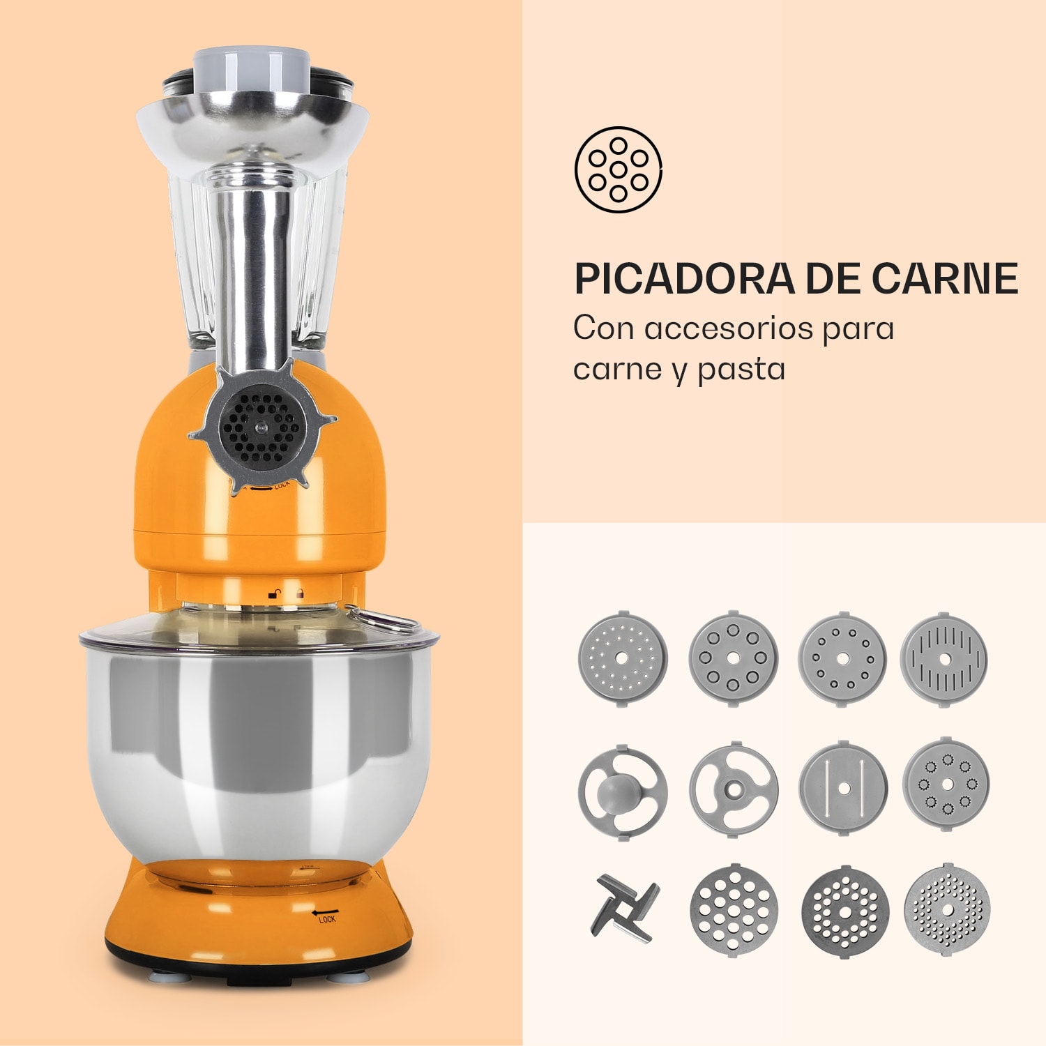Bella Robot de cocina 1800 W/2,7 PS 5 L Acero inoxidable Sin BPA Rojo