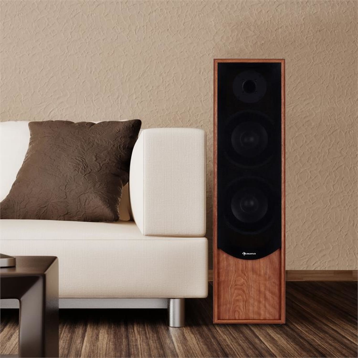 Linie-300-WN Paire d'enceintes colonnes 80W RMS passives - noyer Teck