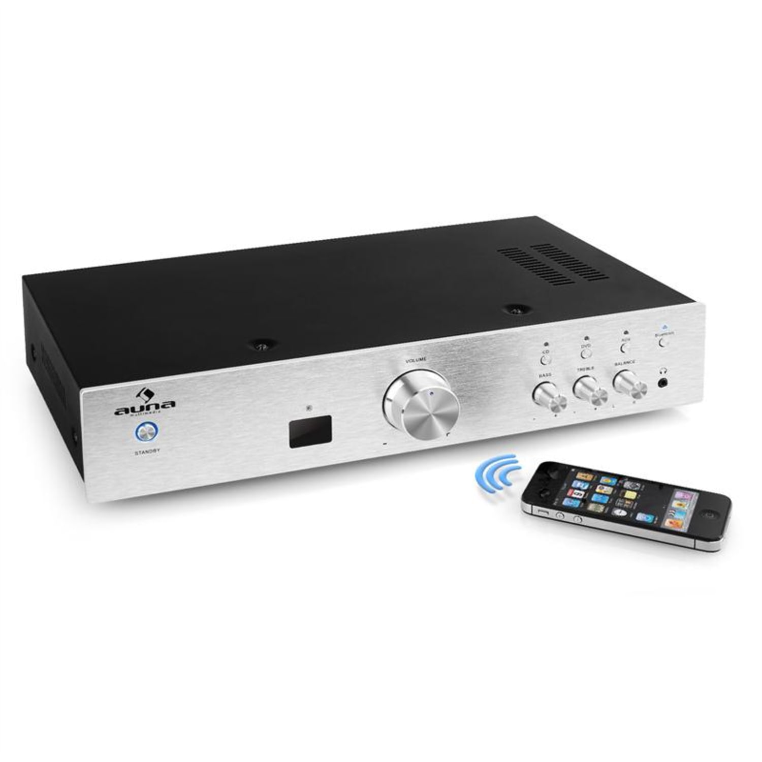 AV2 CD508BT, HIFI STEREO POJAČALO, BLUETOOTH, 600W Srebrna metalik