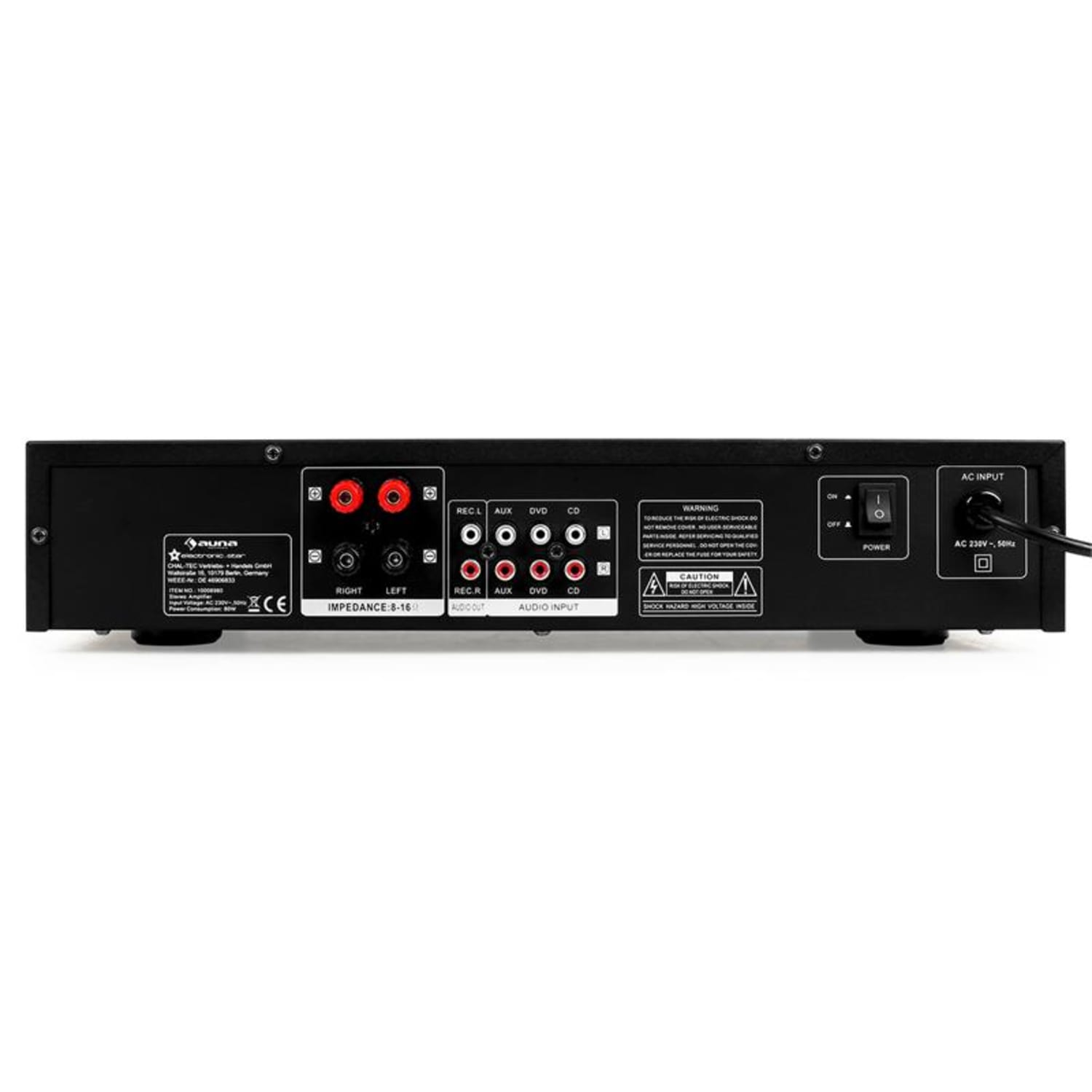 AV2-CD508, wzmacniacz Hi-Fi, stereo, 600 W, stal szlachetna Srebrny