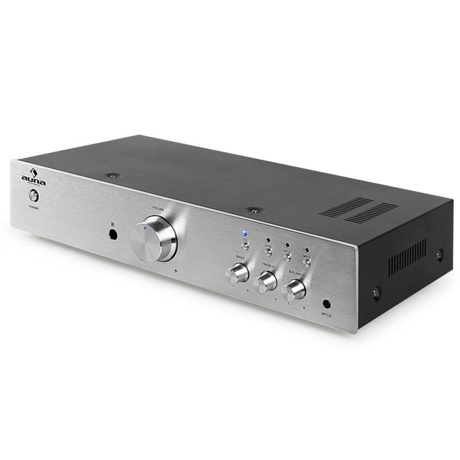 AV2-CD508, wzmacniacz Hi-Fi, stereo, 600 W, stal szlachetna Srebrny