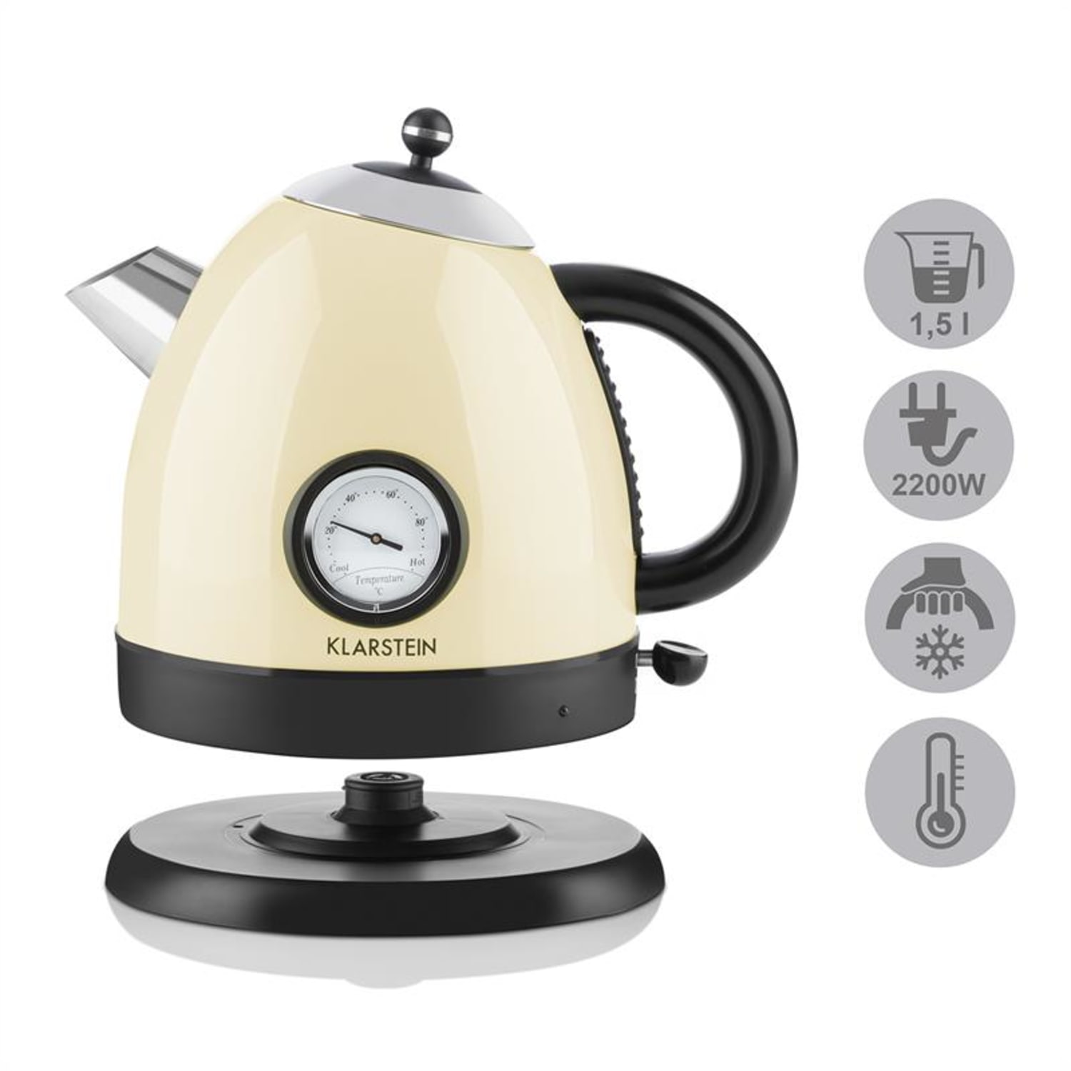 Aquavita bollitore 1,5l 2200W crema 